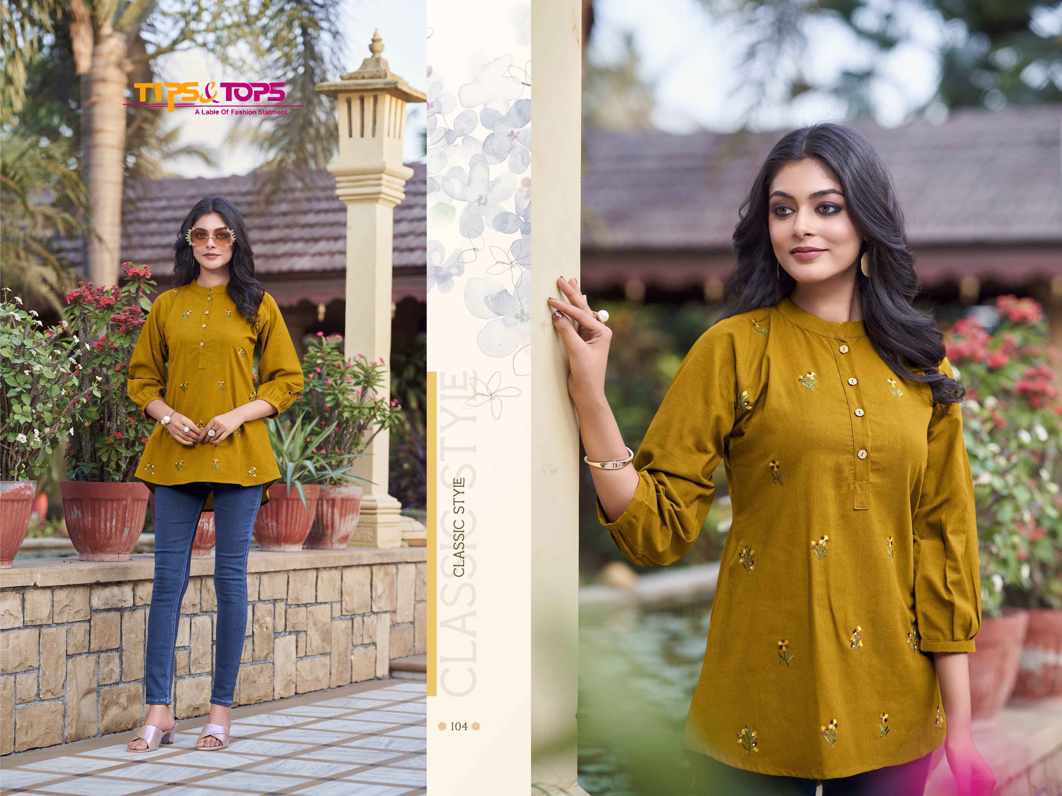 Tips Tops Lifestyle Short Cotton Tops Weastern Designer Ladies Dresses