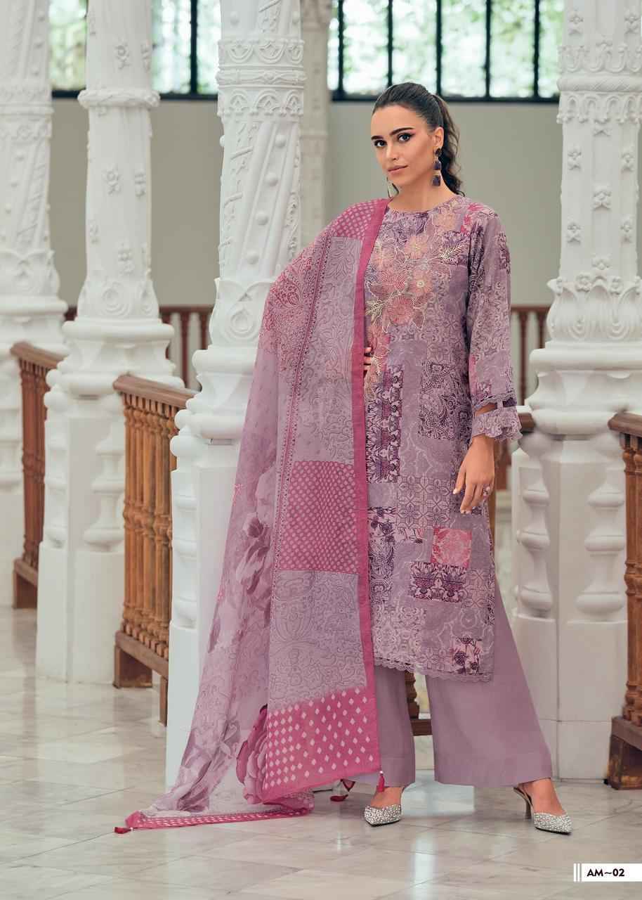 Varsha Asmira Linen Cotton Dress Material 4 Pc Catalog