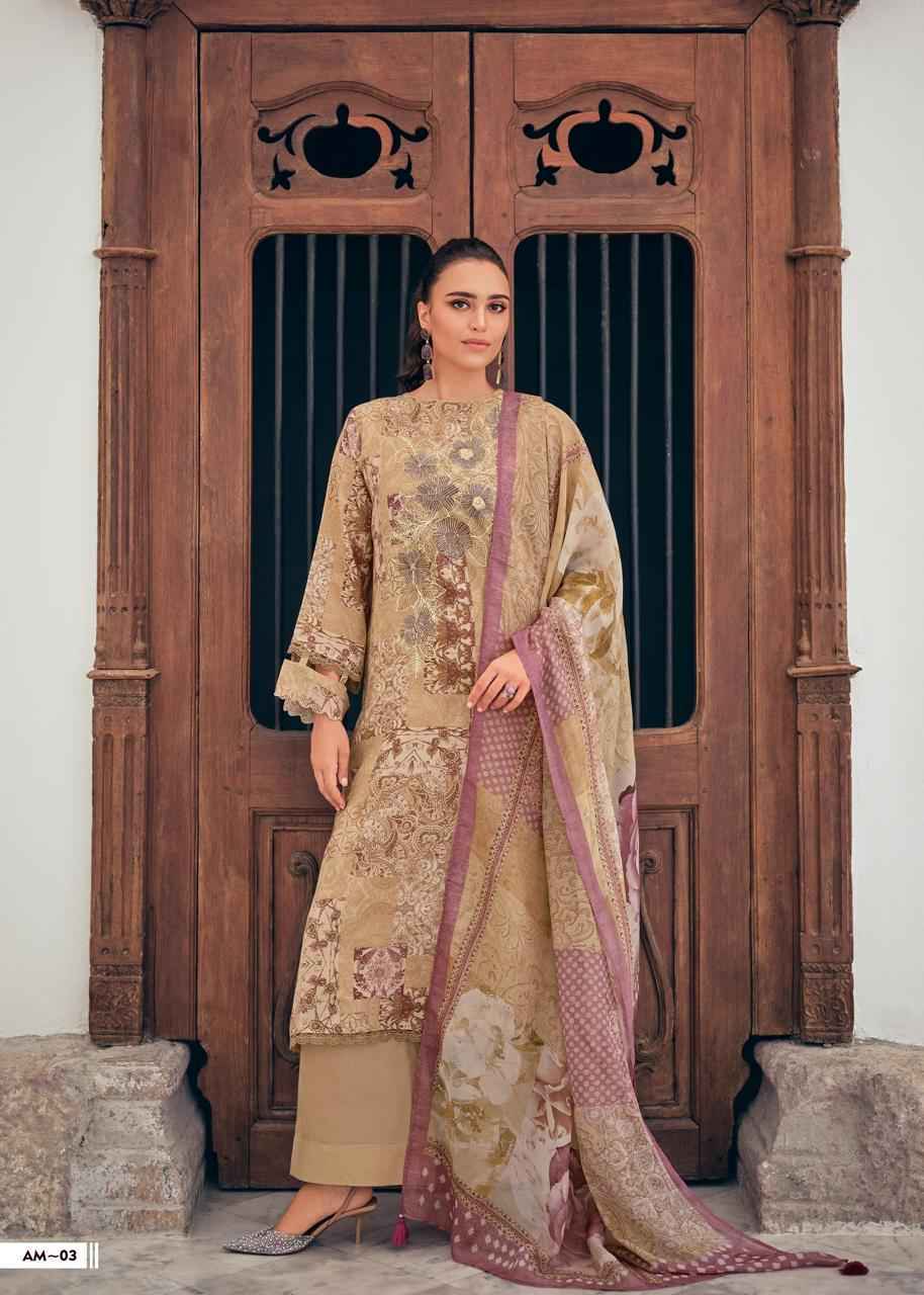 Varsha Asmira Linen Cotton Dress Material 4 Pc Catalog