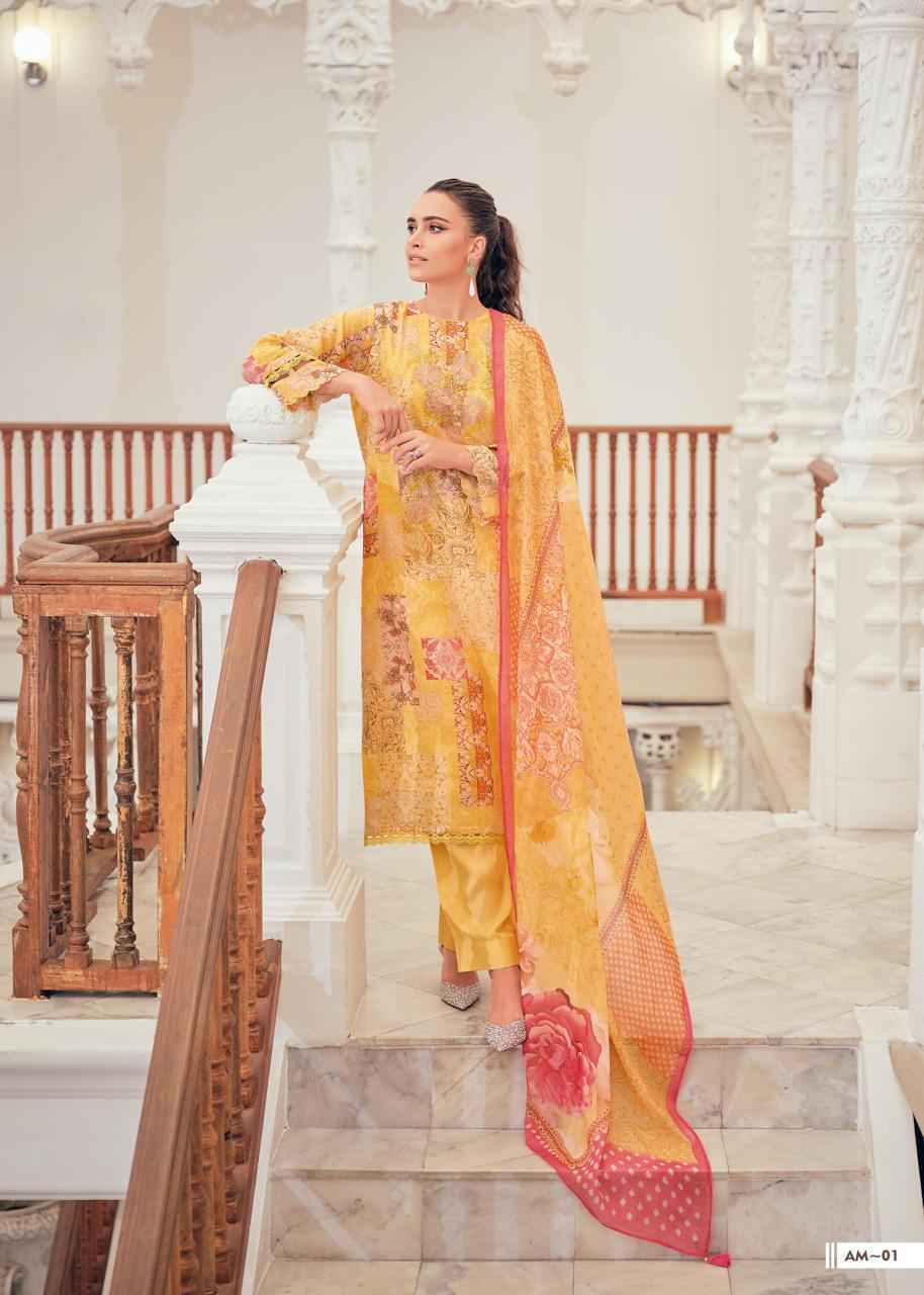 Varsha Asmira Linen Cotton Dress Material 4 Pc Catalog