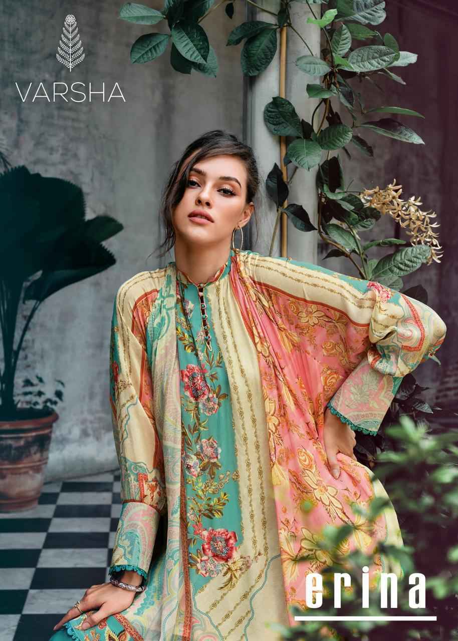 Varsha Erina Viscose Muslin Dress Material 4 Pcs Cataloge