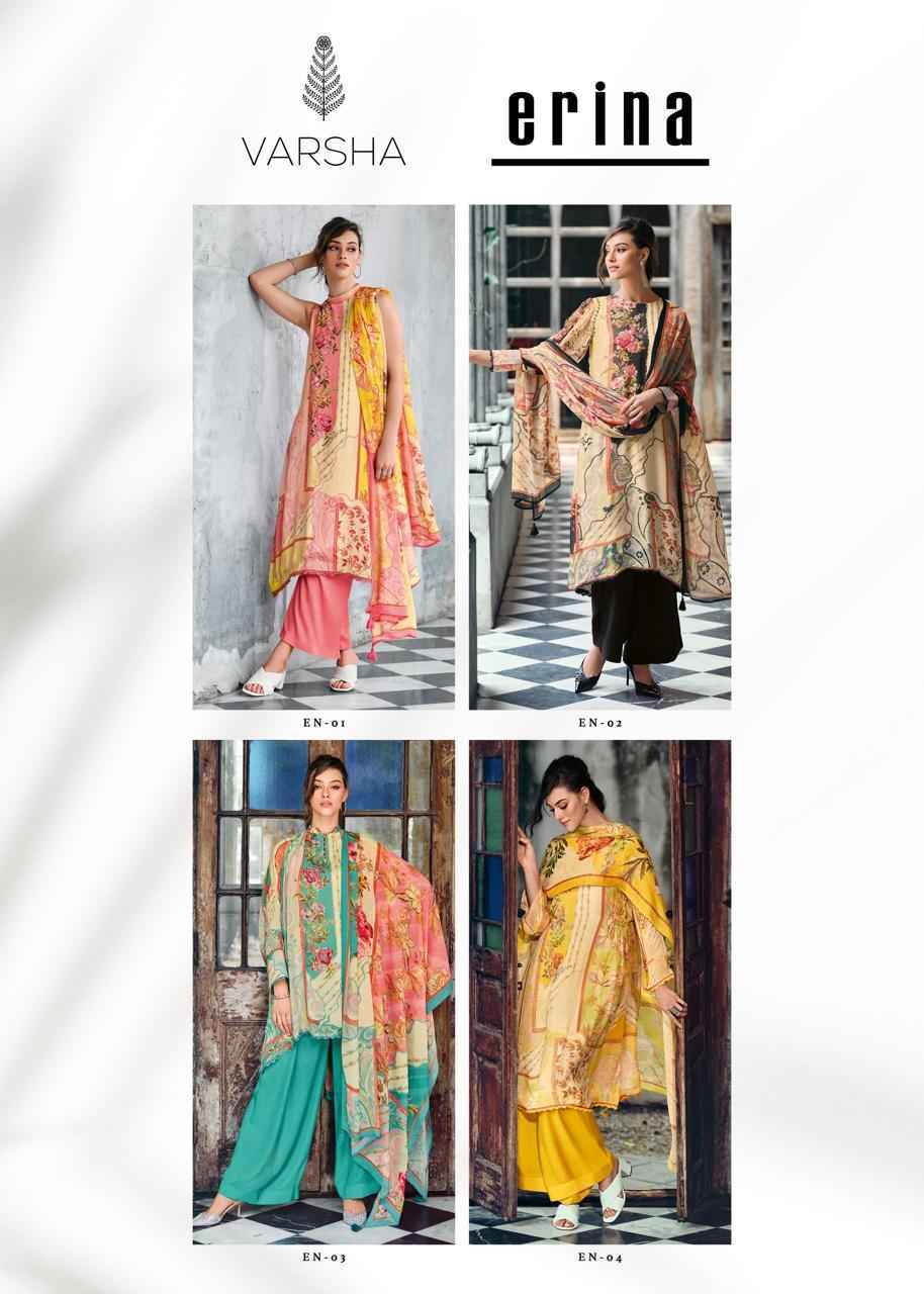 Varsha Erina Viscose Muslin Dress Material 4 Pcs Cataloge