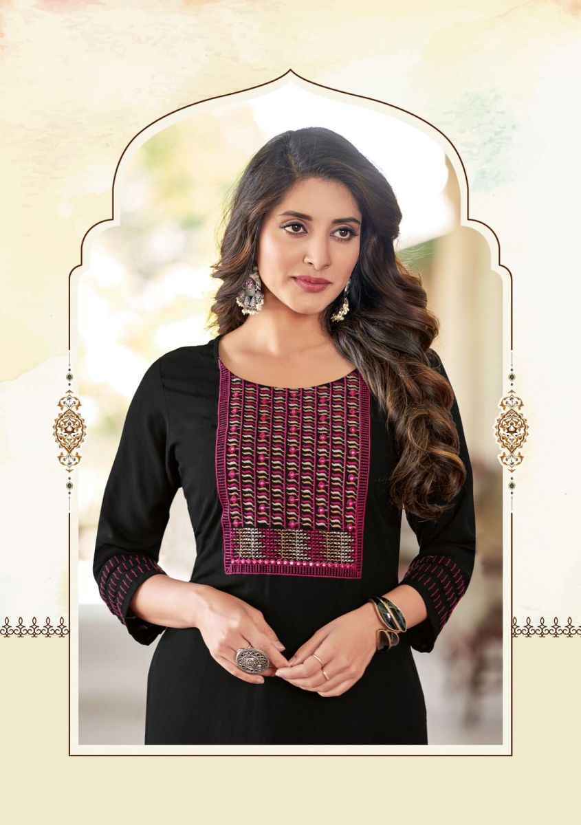 Wooglee Barbella Vol 12 Rayon Kurti 6 pcs Catalogue