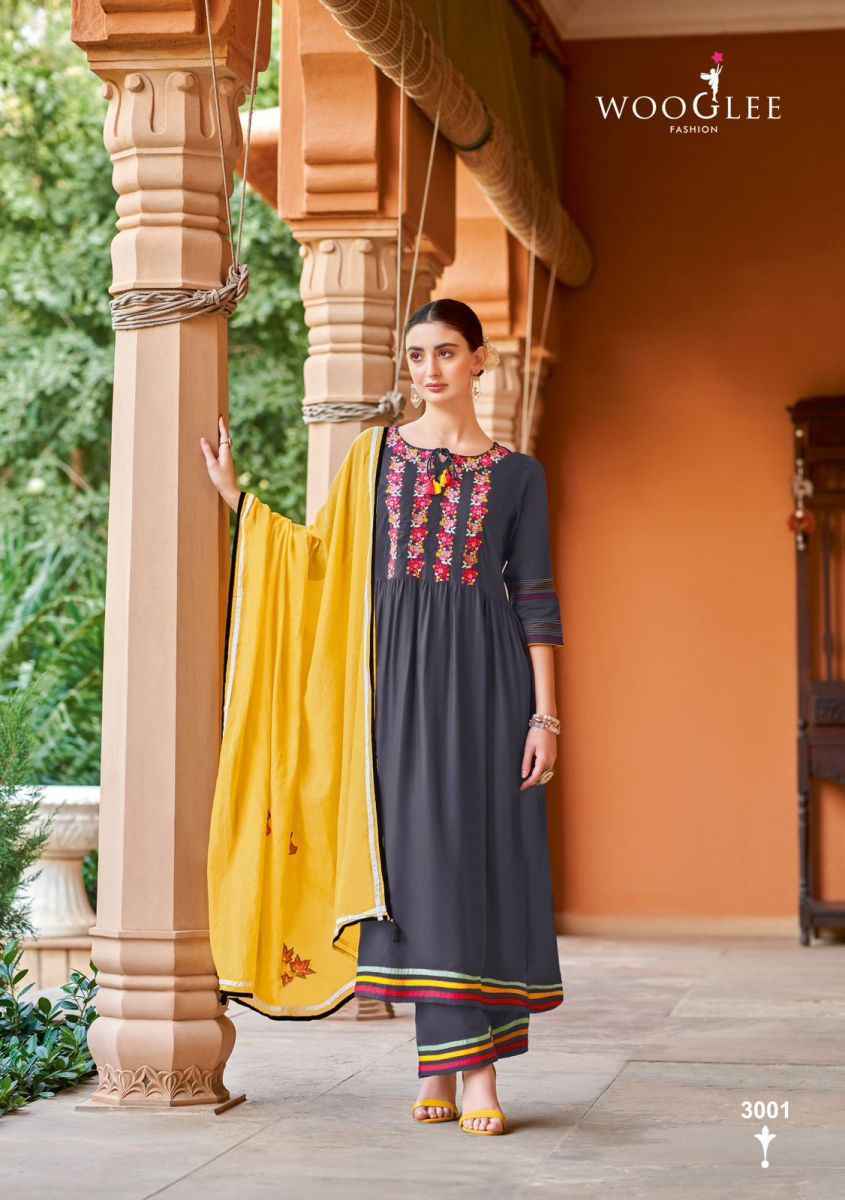 Wooglee Kalyani Rayon Kurti Combo 4 pcs Catalogue