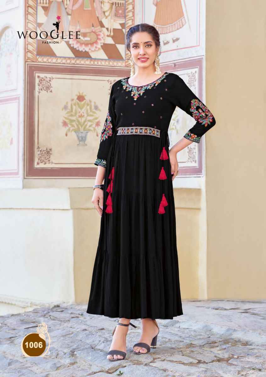 Wooglee Nirja Vol 2 Rayon Kurti 4 pcs Catalogue