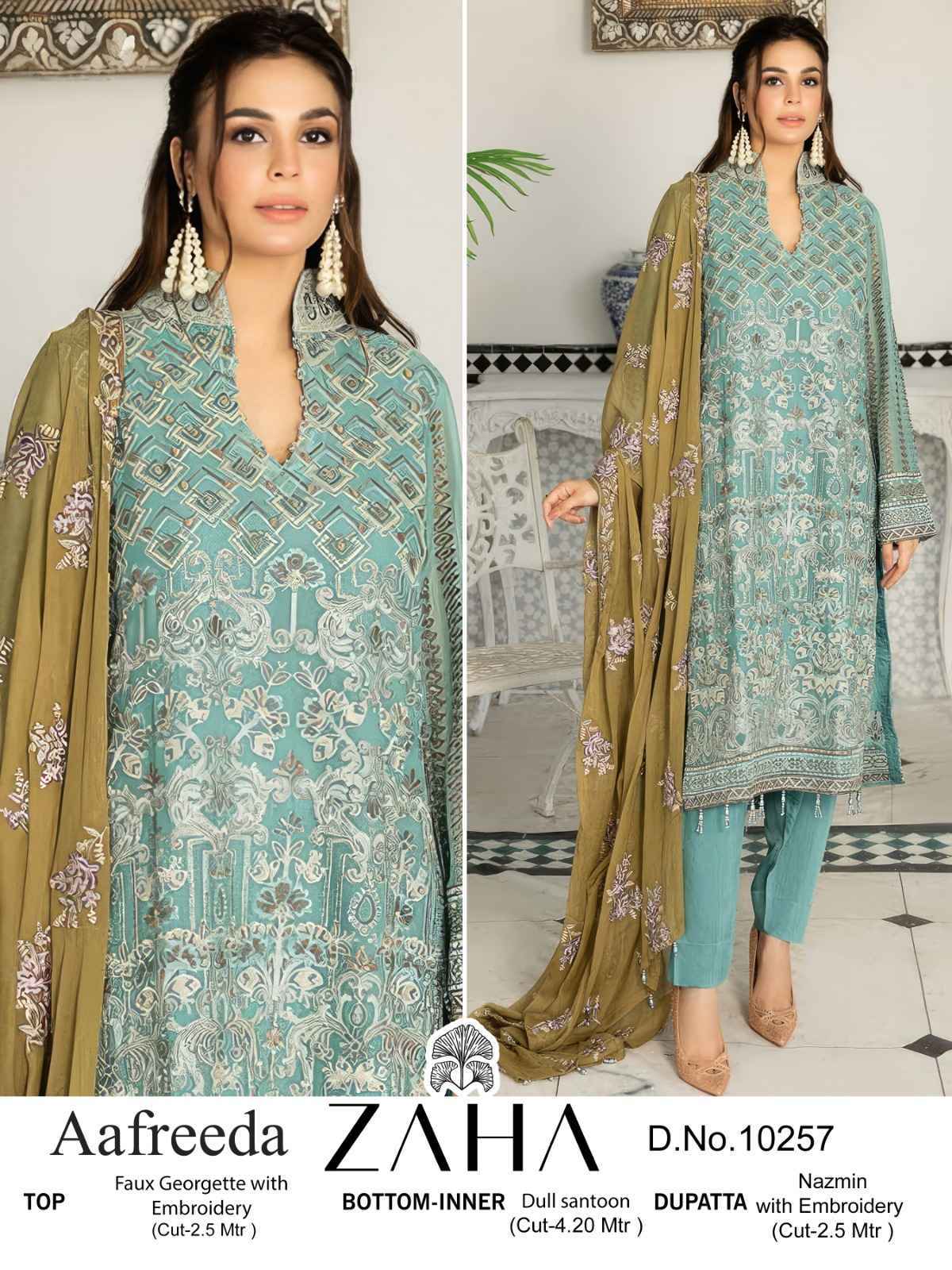 Zaha Aafreeda Vol-1 Faux Georgette Dress Material 3 pcs Catalogue