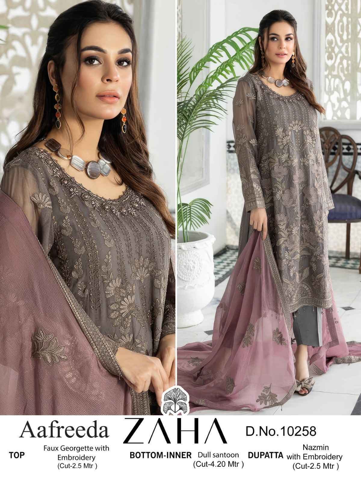 Zaha Aafreeda Vol-1 Faux Georgette Dress Material 3 pcs Catalogue