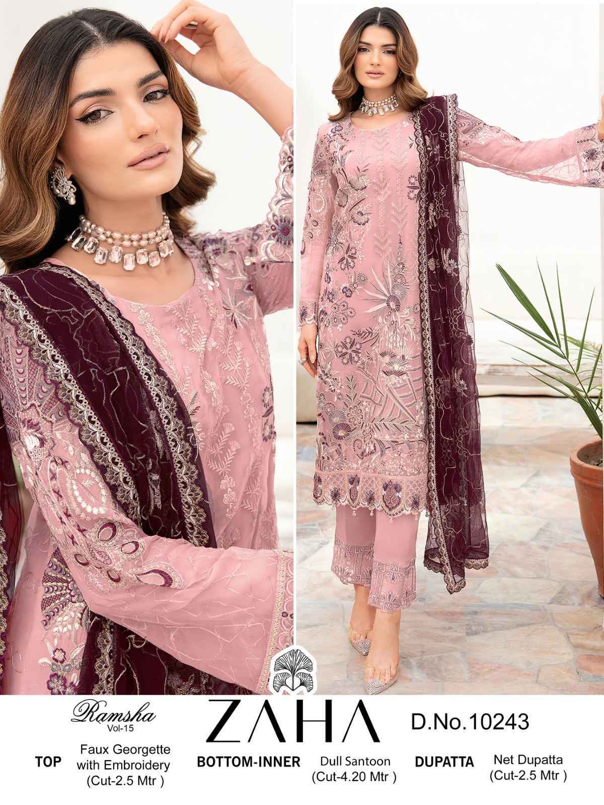 Zaha Ramsha Vol-15 Georgette Dress Material 4 pcs Catalogue