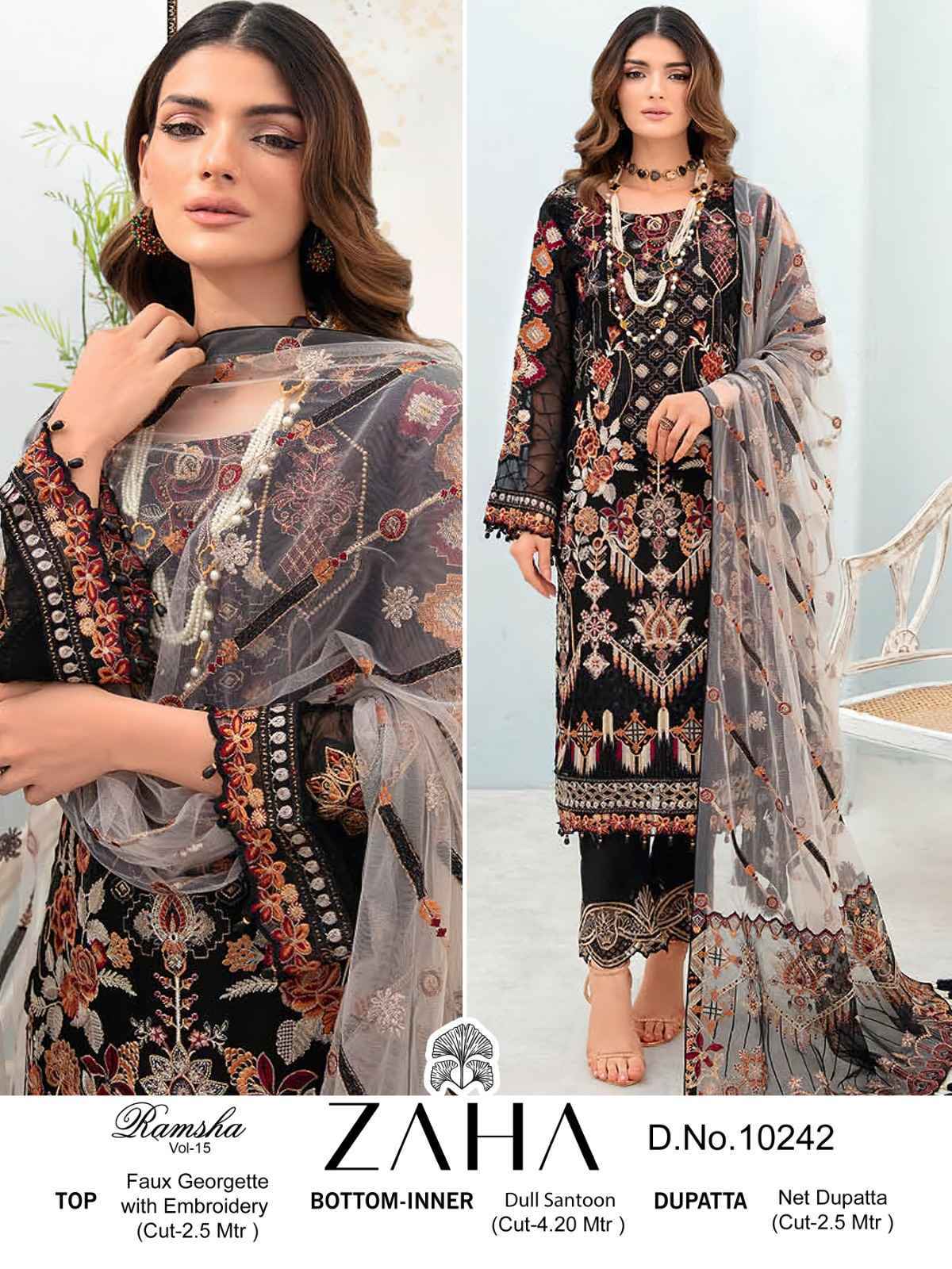 Zaha Ramsha Vol-15 Georgette Dress Material 4 pcs Catalogue