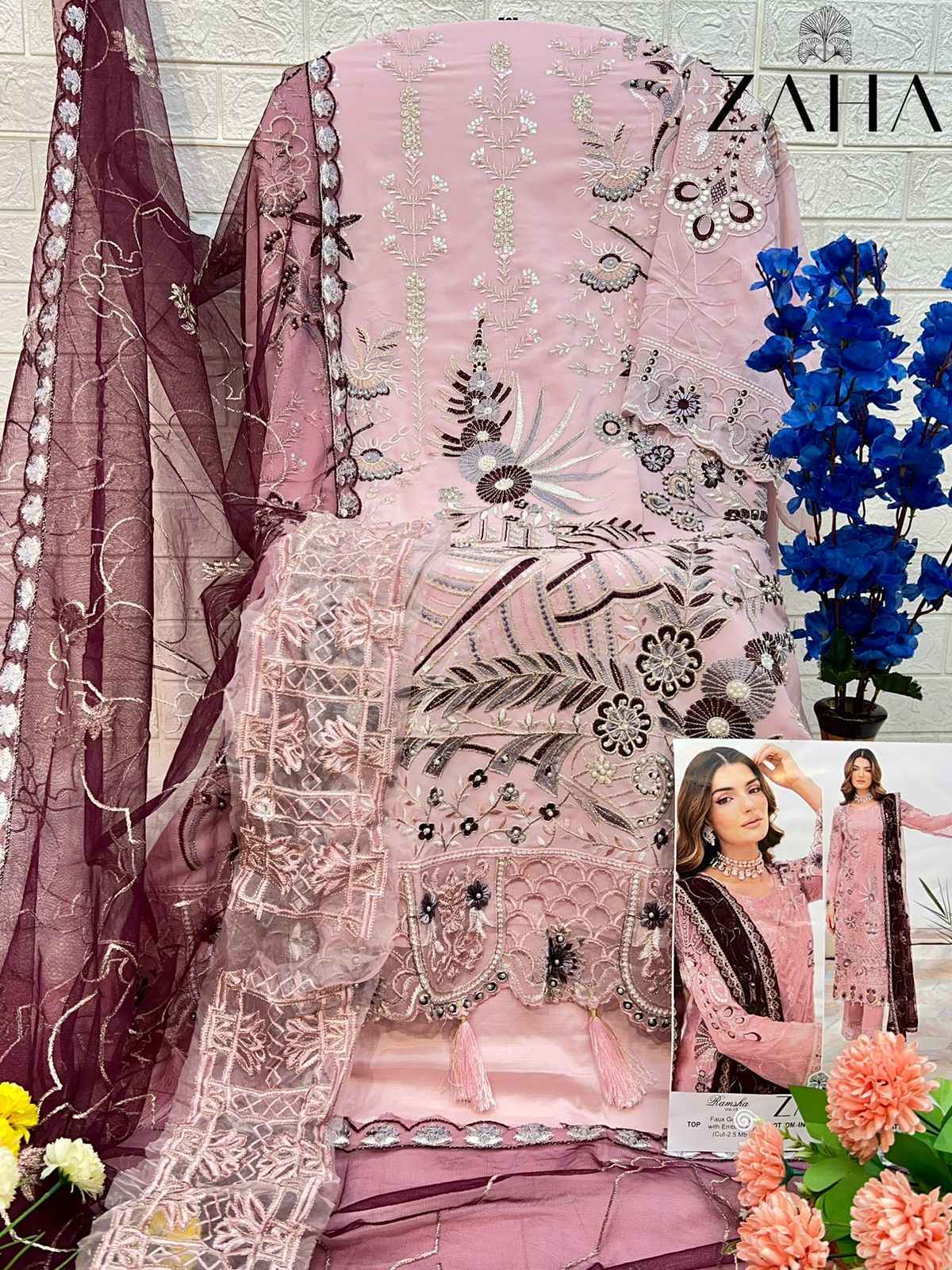 Zaha Ramsha Vol-15 Georgette Dress Material 4 pcs Catalogue