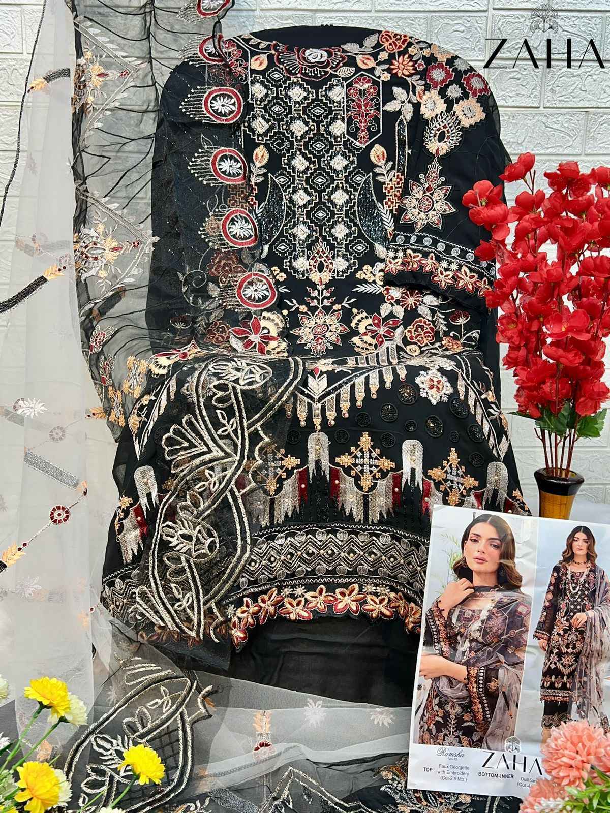 Zaha Ramsha Vol-15 Georgette Dress Material 4 pcs Catalogue