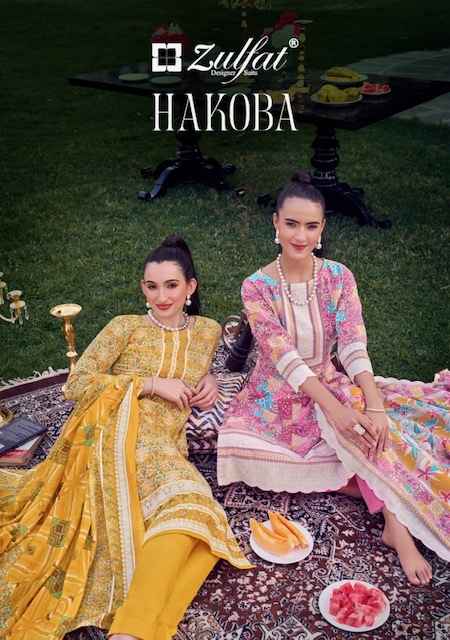Zulfat Hakoba Cotton Dress Material 8 pcs Catalogue