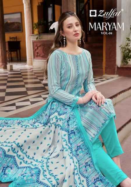 Zulfat Maryam Vol 4 Cotton Dress Material 8 pcs Catalogue