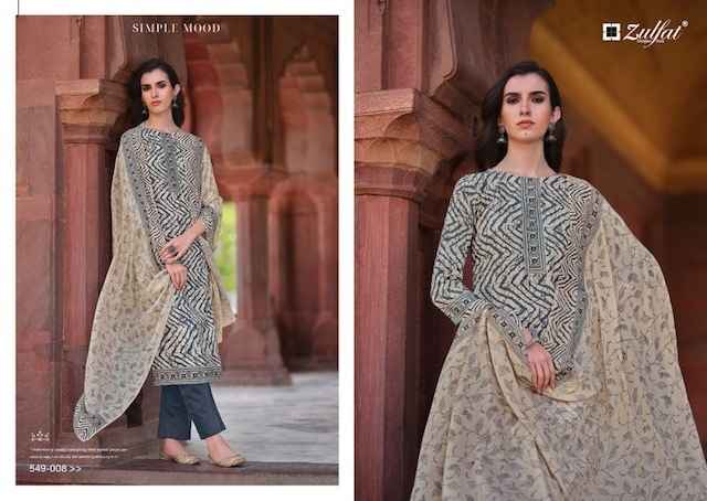 Zulfat Nazrana Vol 2 Cotton Dress Material 8 pcs Catalogue