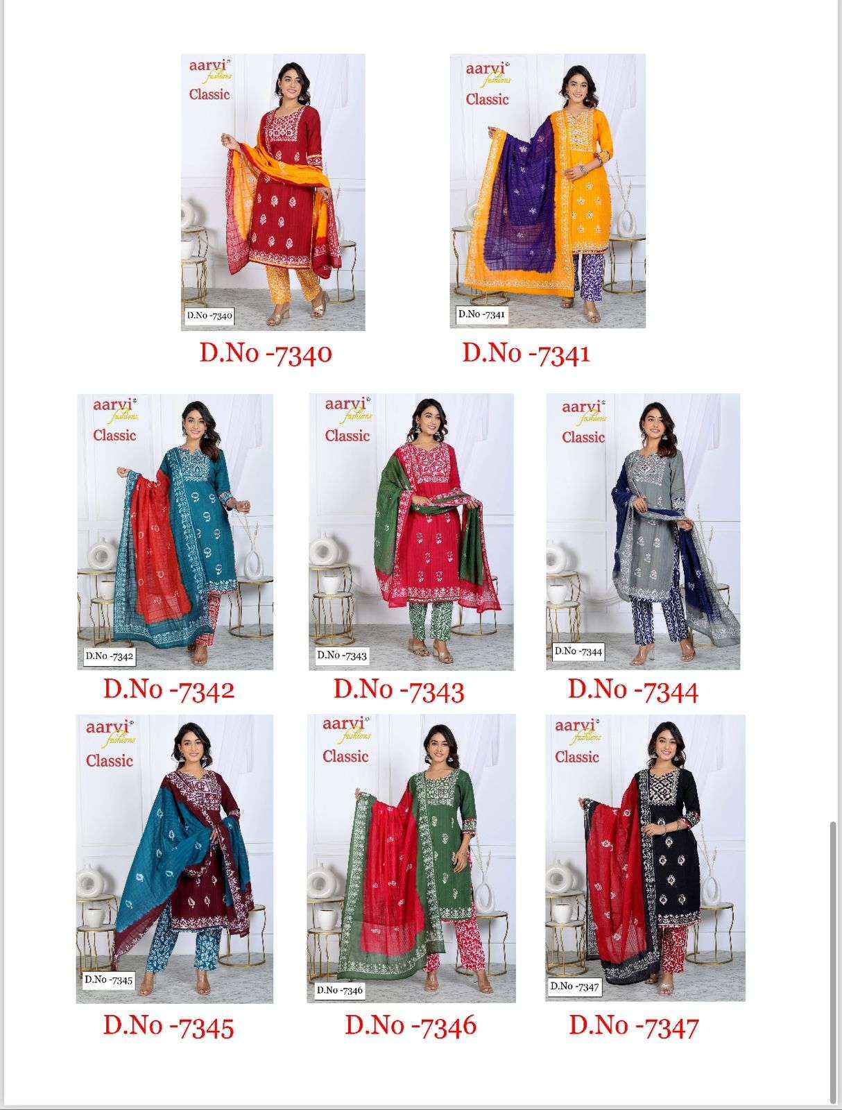 Aarvi Fashion Classic Vol 6 Cotton Dress Material 8 pcs Catalogue