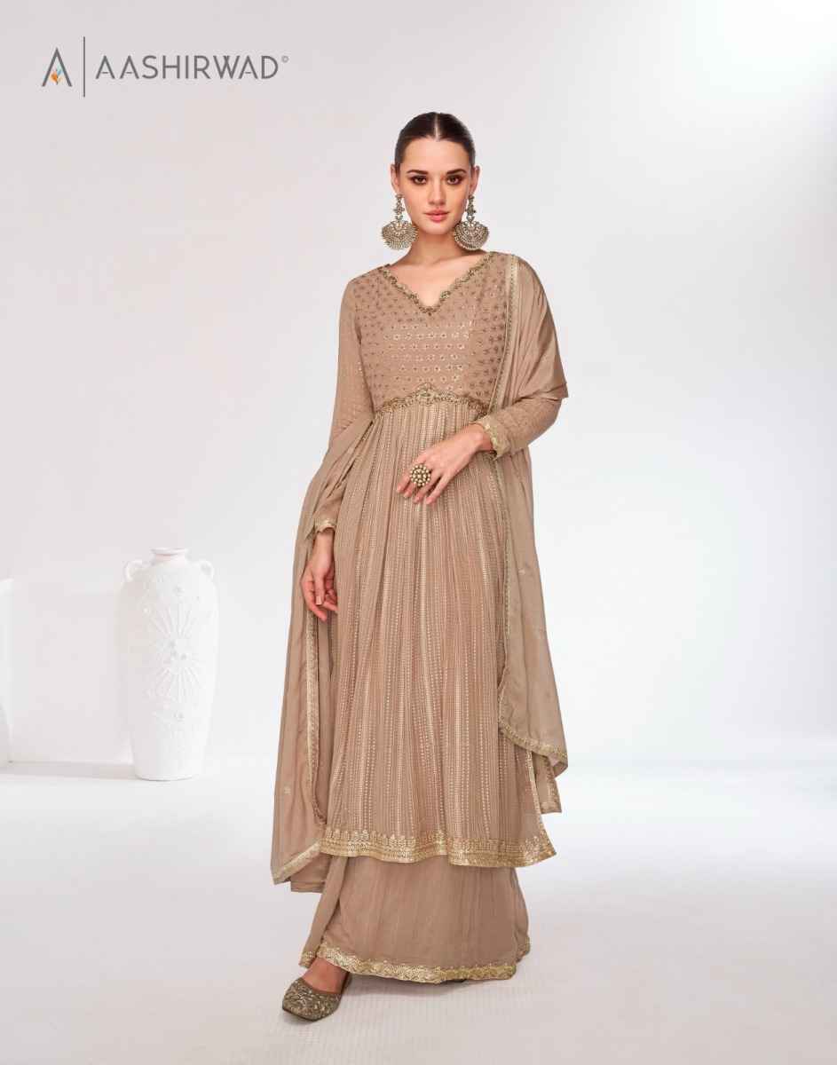 Aashirwad Creation Rosy Readymade Georgette Dress 4 pcs Catalogue
