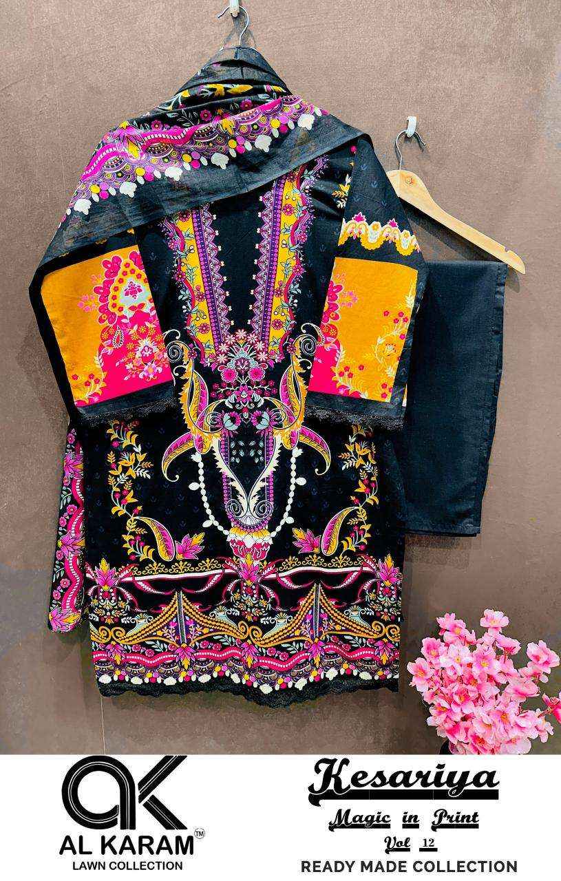 Al Karam Kesariya Magic In Print Vol 12 Readymade Cotton Dress 6 pcs Catalogue