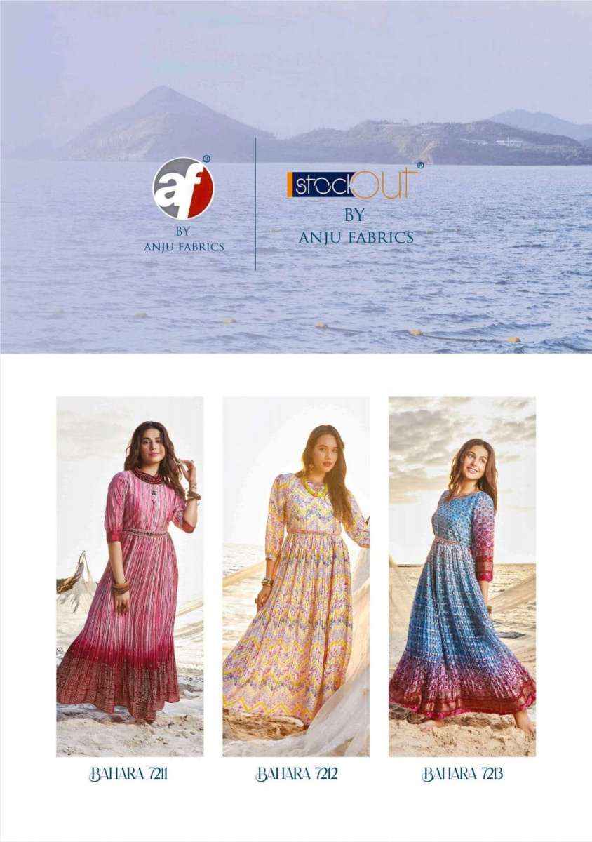 Anju Fabrics Bahara Vol 2 Georgette Gown 6 pcs Catalogue