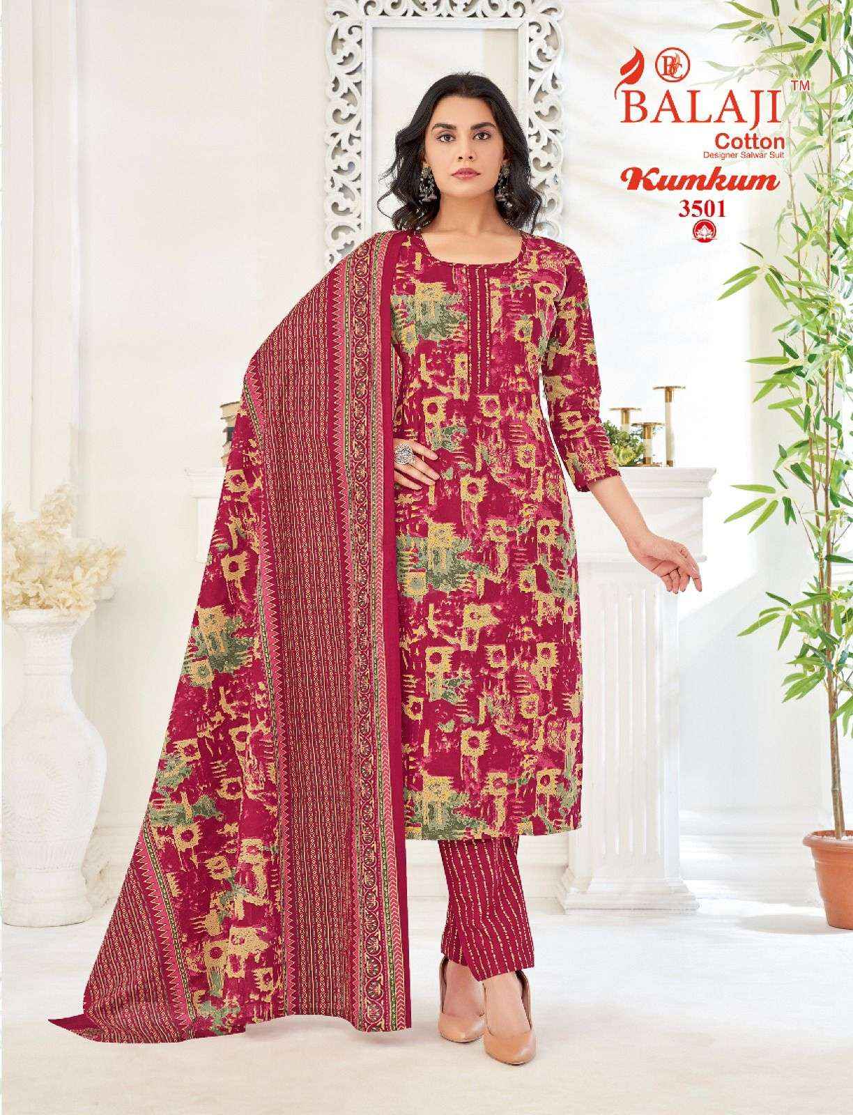 Balaji Kumkum Vol 35 Cotton Dress Material 12 pcs Catalogue