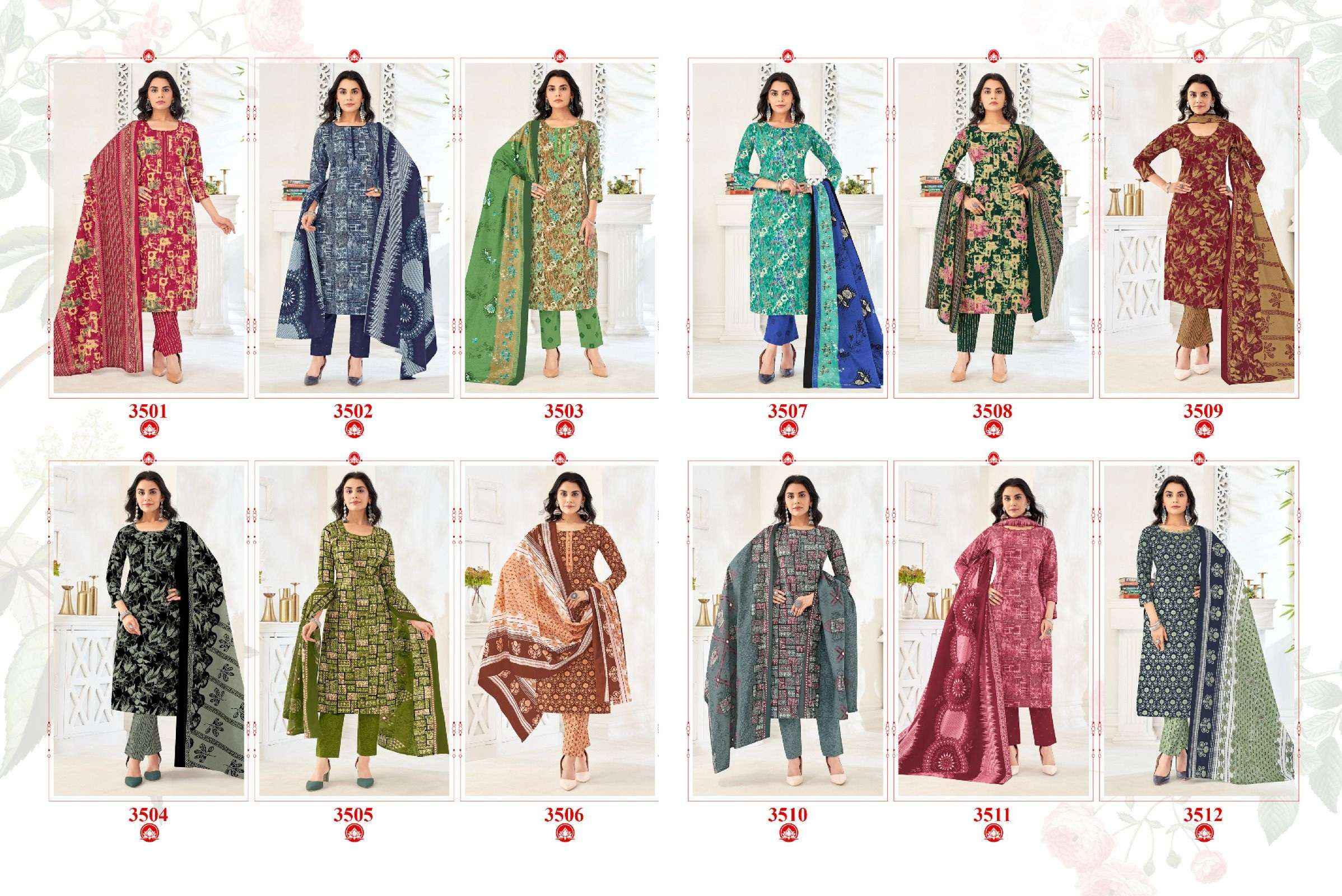 Balaji Kumkum Vol 35 Cotton Dress Material 12 pcs Catalogue
