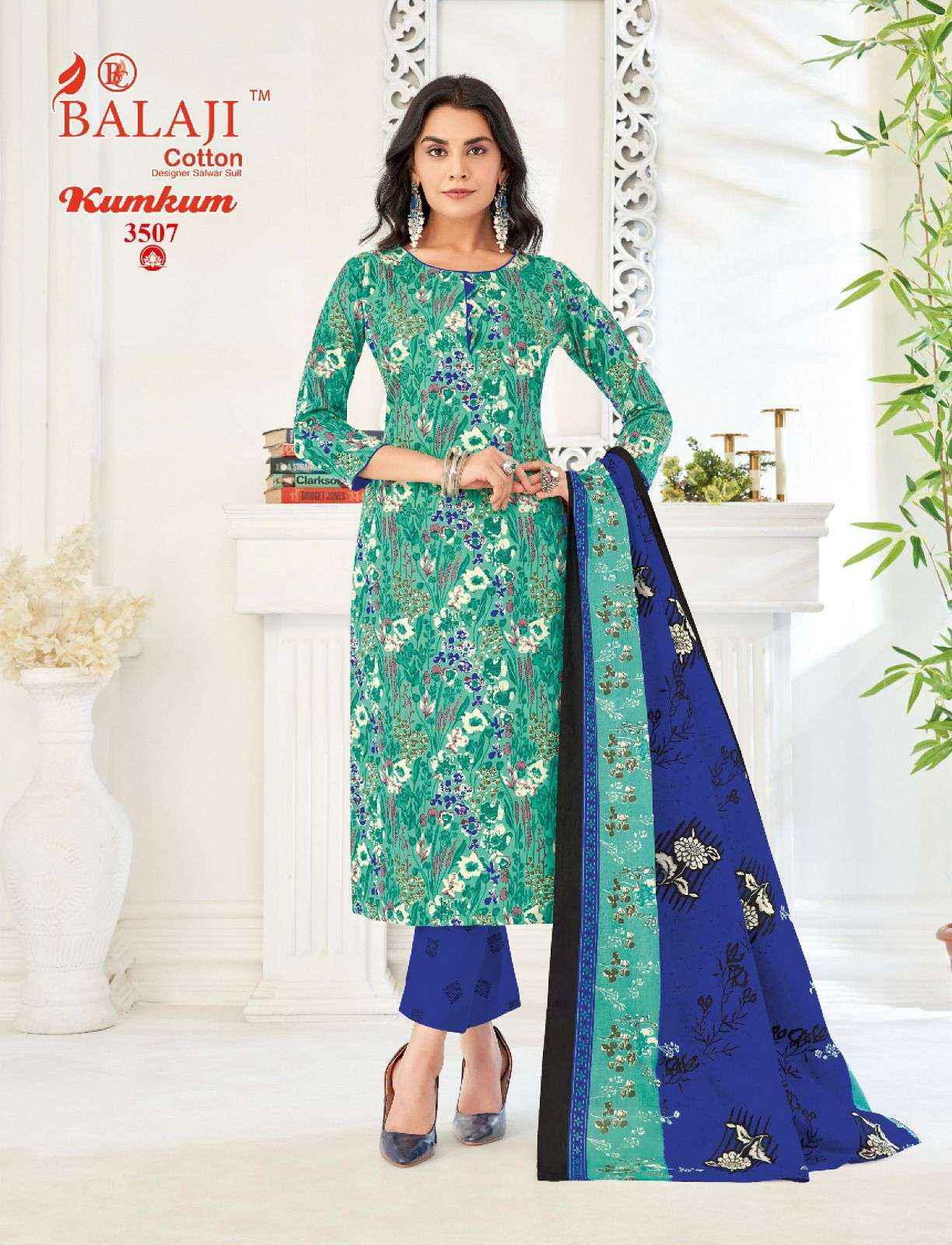 Balaji Kumkum Vol 35 Cotton Dress Material 12 pcs Catalogue