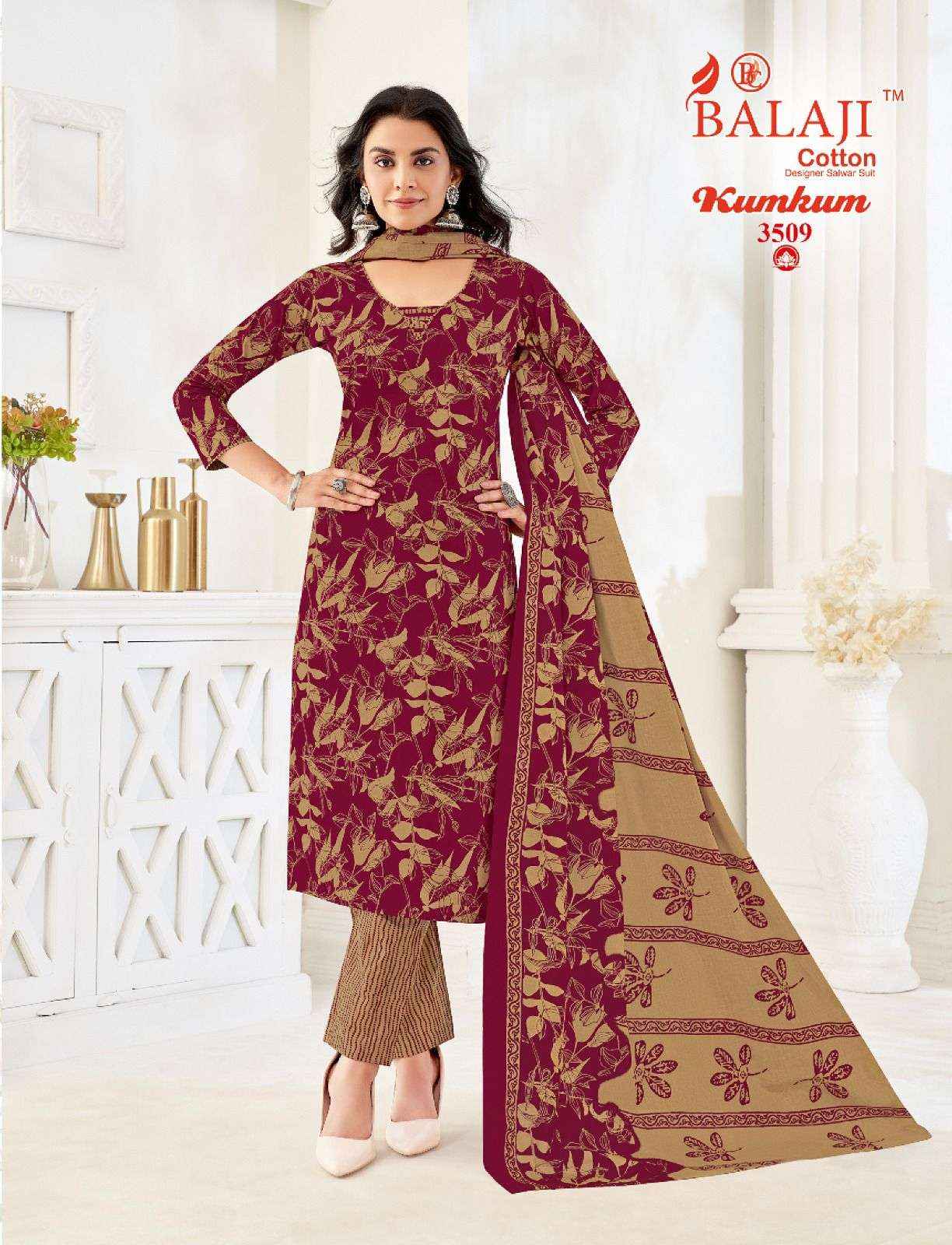 Balaji Kumkum Vol 35 Cotton Dress Material 12 pcs Catalogue