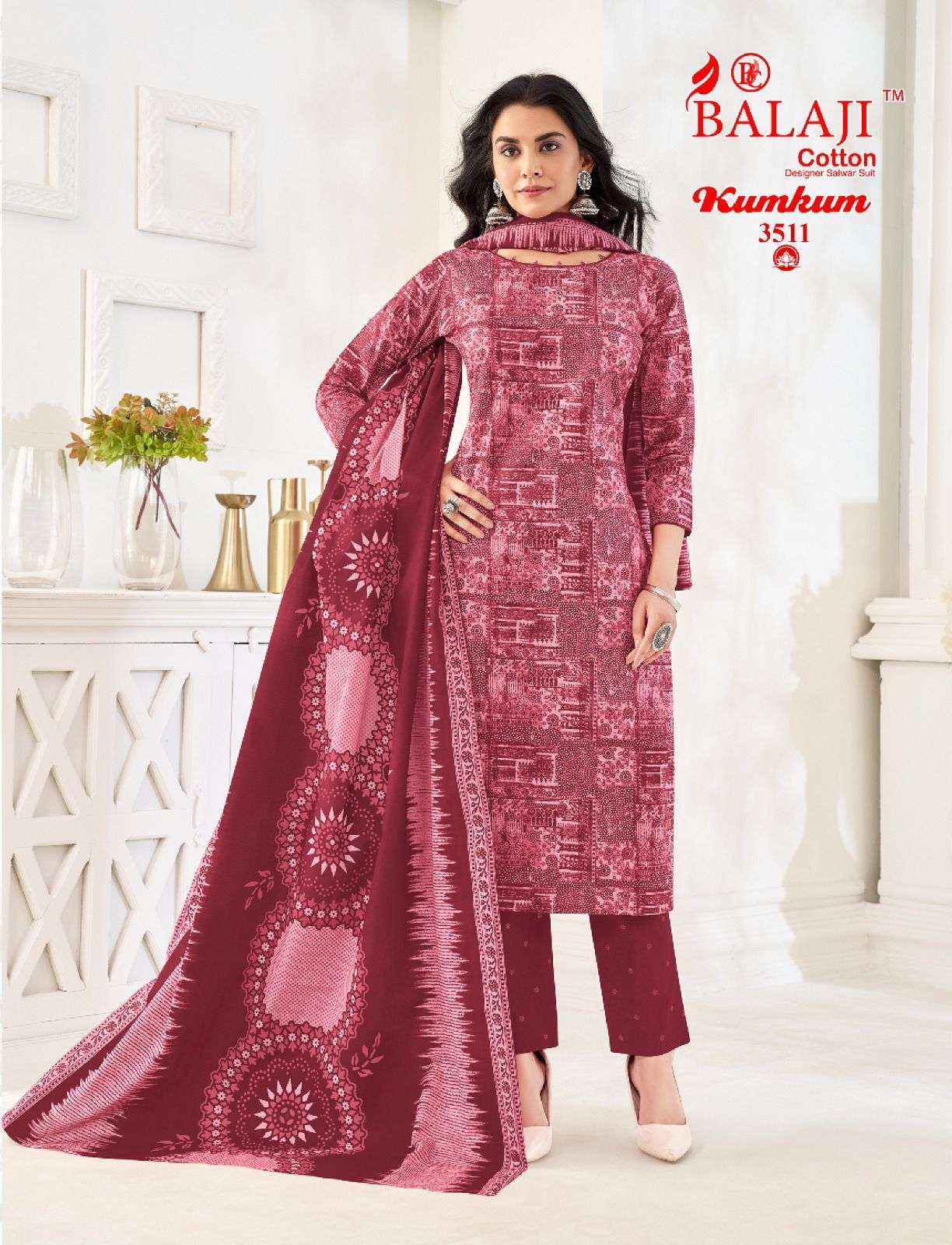 Balaji Kumkum Vol 35 Cotton Dress Material 12 pcs Catalogue