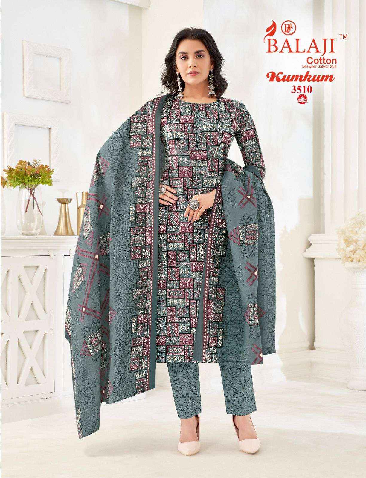 Balaji Kumkum Vol 35 Cotton Dress Material 12 pcs Catalogue