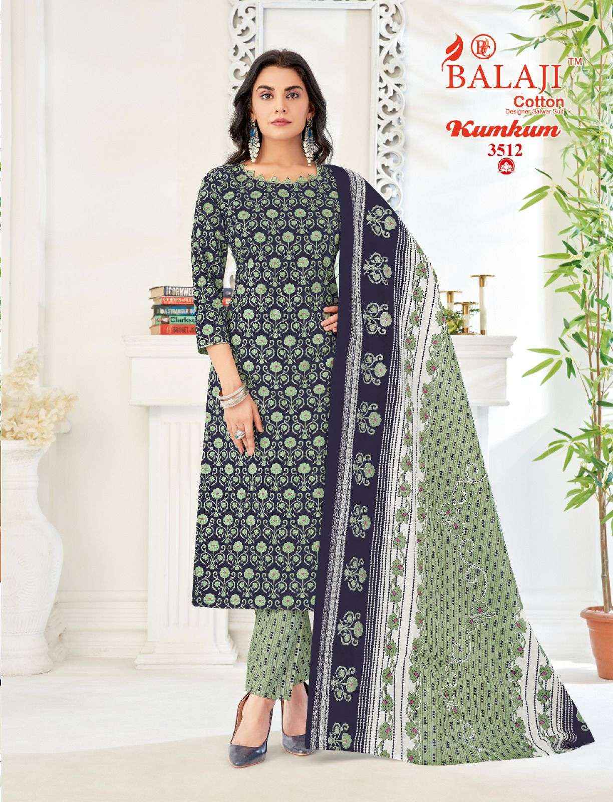 Balaji Kumkum Vol 35 Cotton Dress Material 12 pcs Catalogue