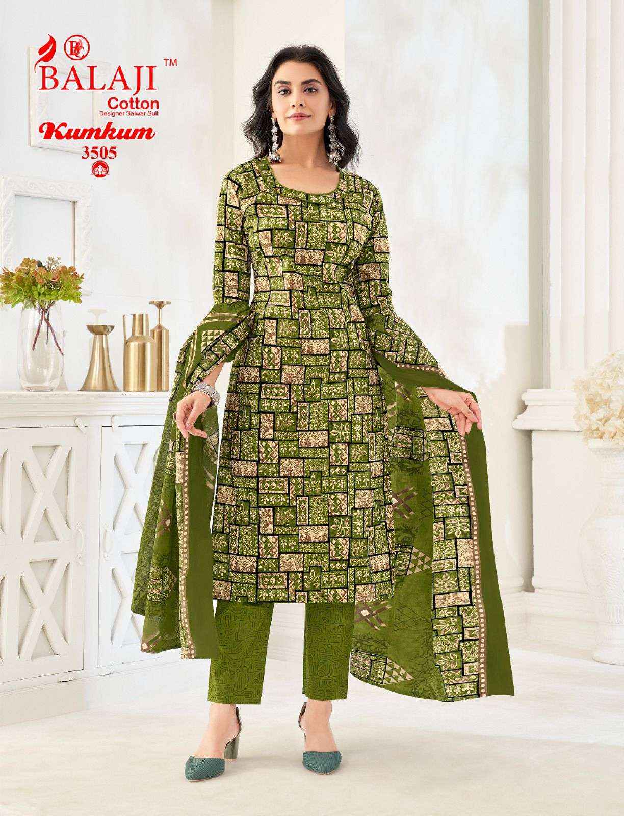 Balaji Kumkum Vol 35 Cotton Dress Material 12 pcs Catalogue