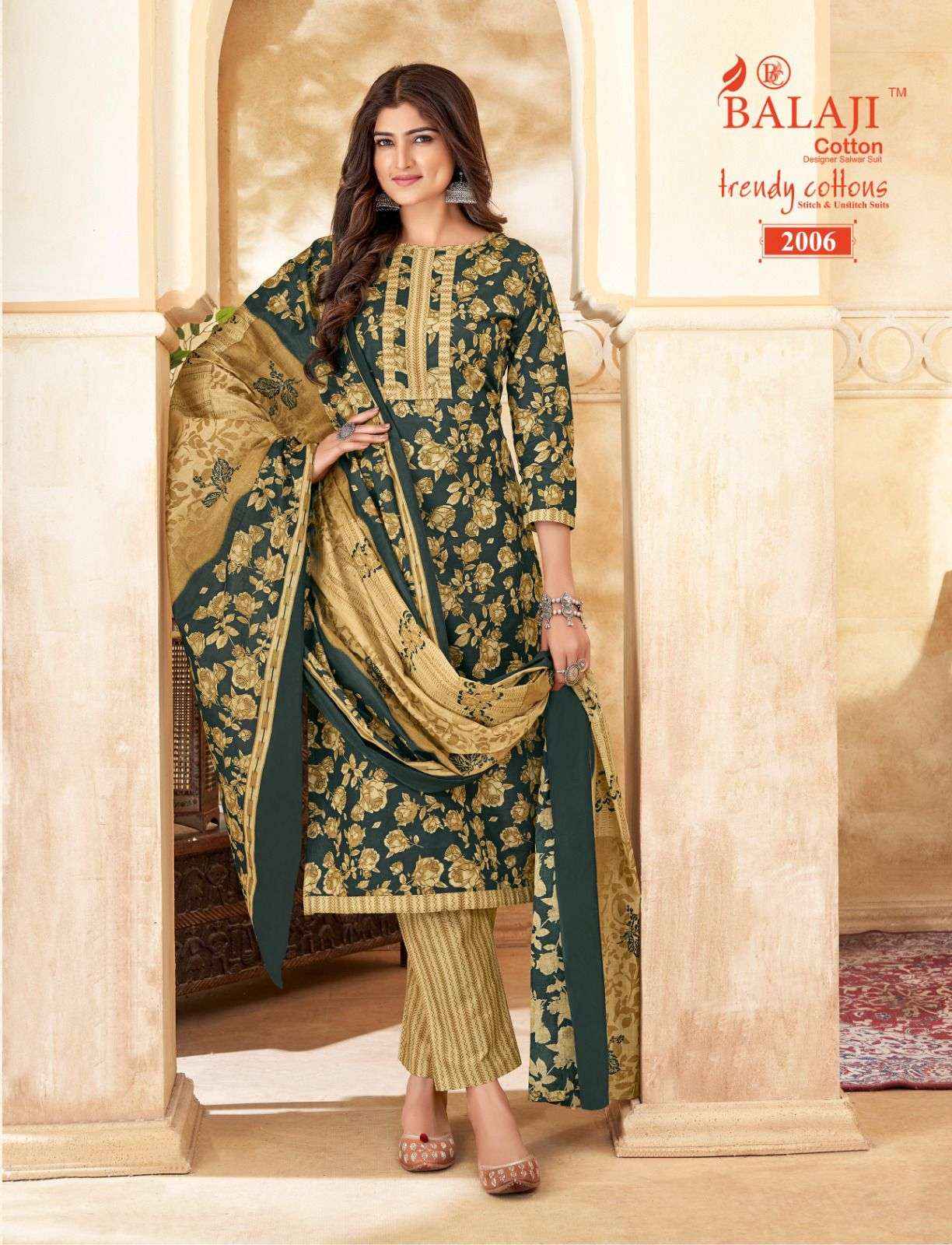 Balaji Trendy Cotton Vol 2 Cotton Dress Material Wholesale Ladies Cotton Suits