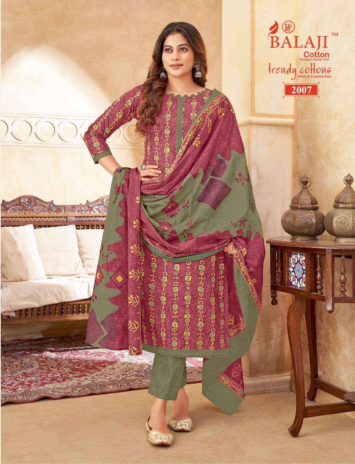 Balaji Trendy Cotton Vol 2 Cotton Dress Material 12 pcs Catalogue