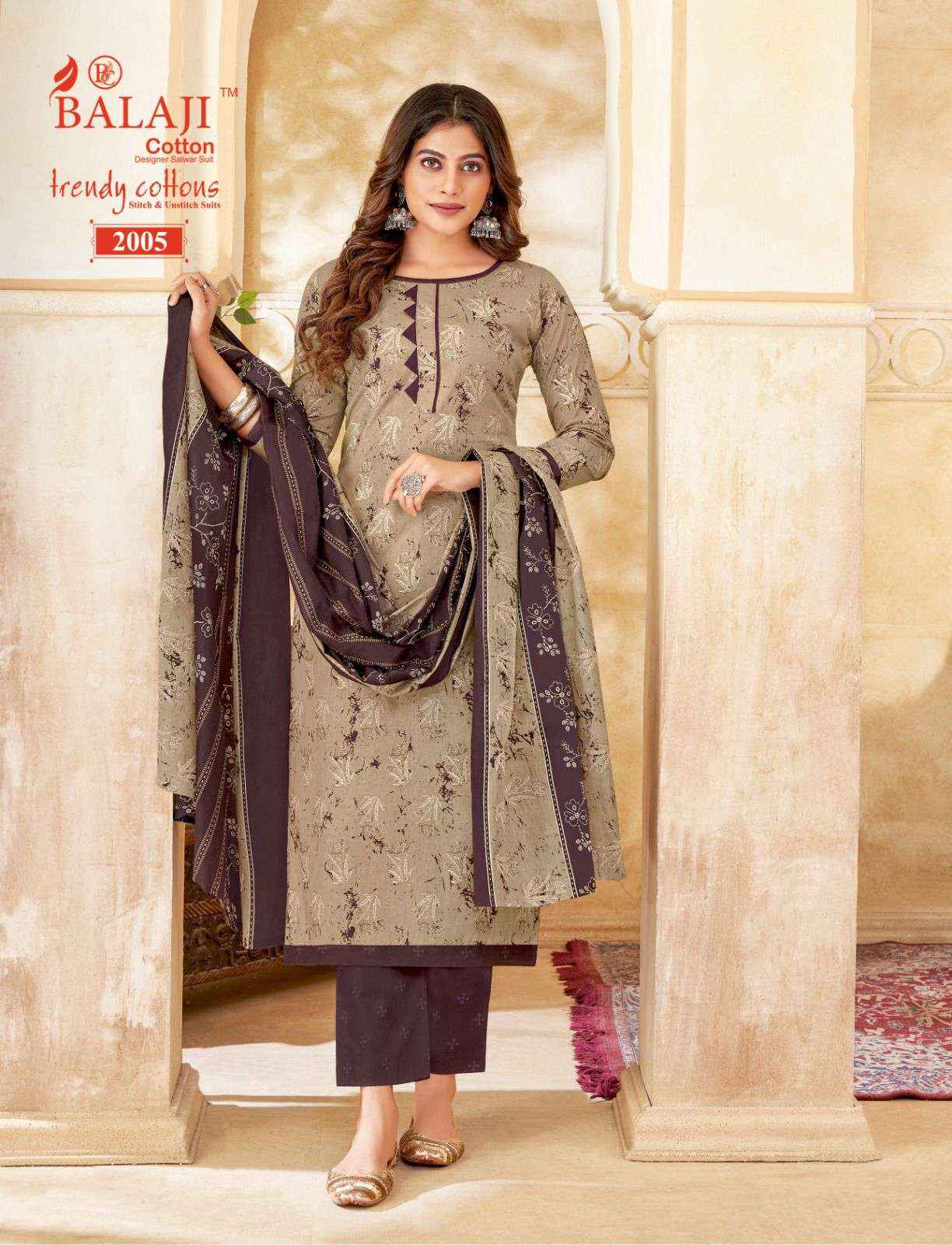 Balaji Trendy Cotton Vol 2 Cotton Dress Material Wholesale Ladies Cotton Suits