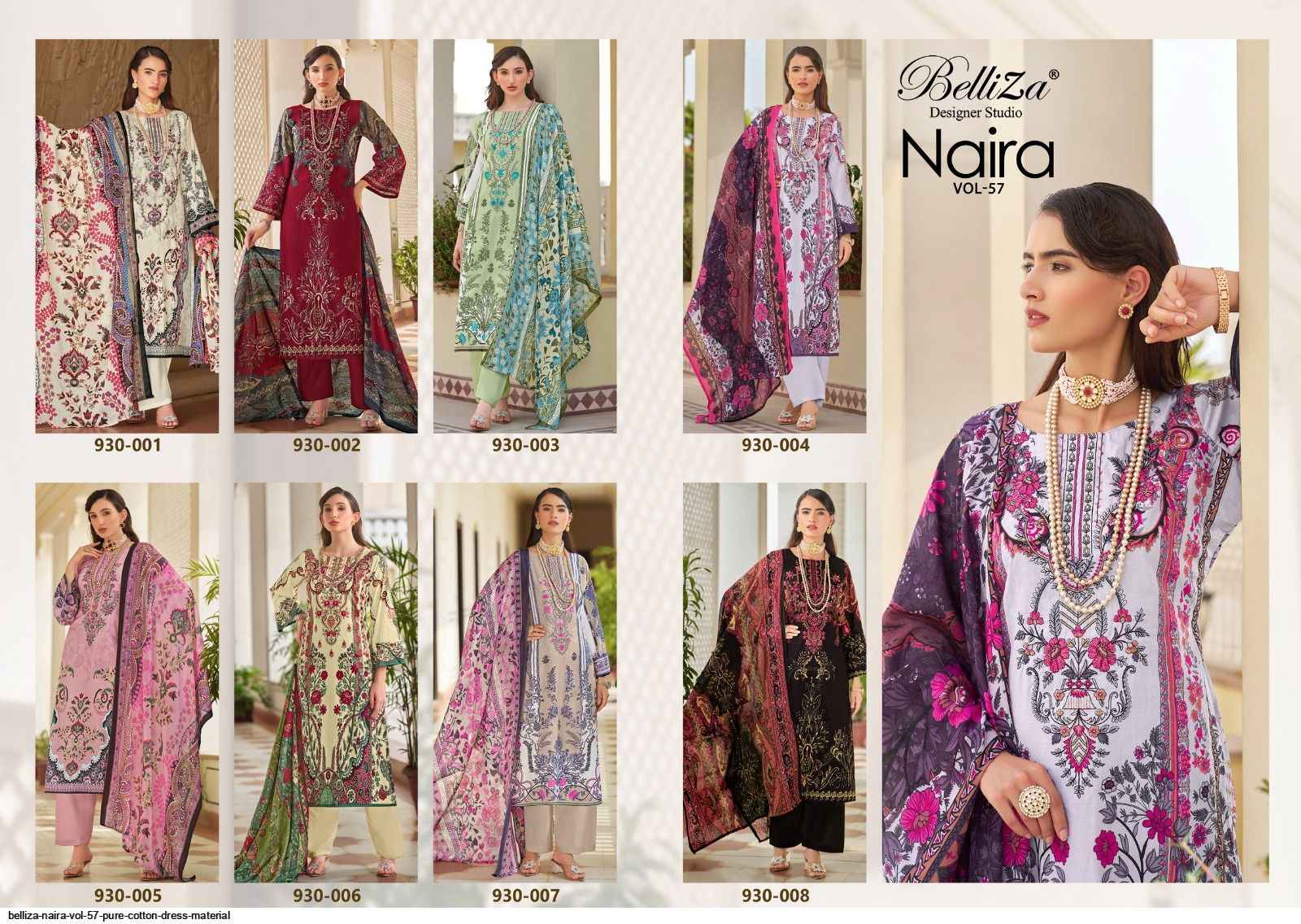 Belliza Naira Vol 57 Cotton Dress Material 8 pcs Cataloge