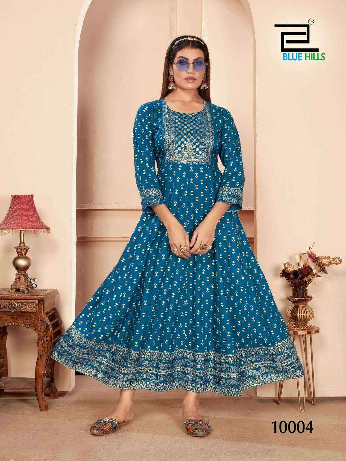 Blue Hills Womaniya Vol 10 Rayon Kurti 8 pcs Catalogue