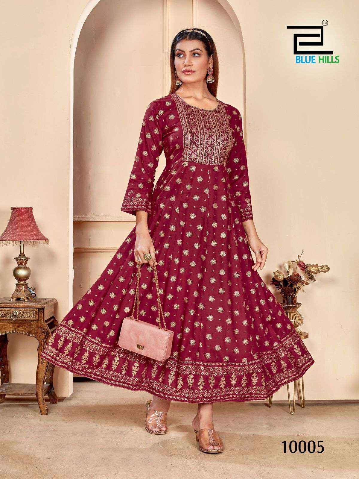 Blue Hills Womaniya Vol 10 Rayon Kurti 8 pcs Catalogue