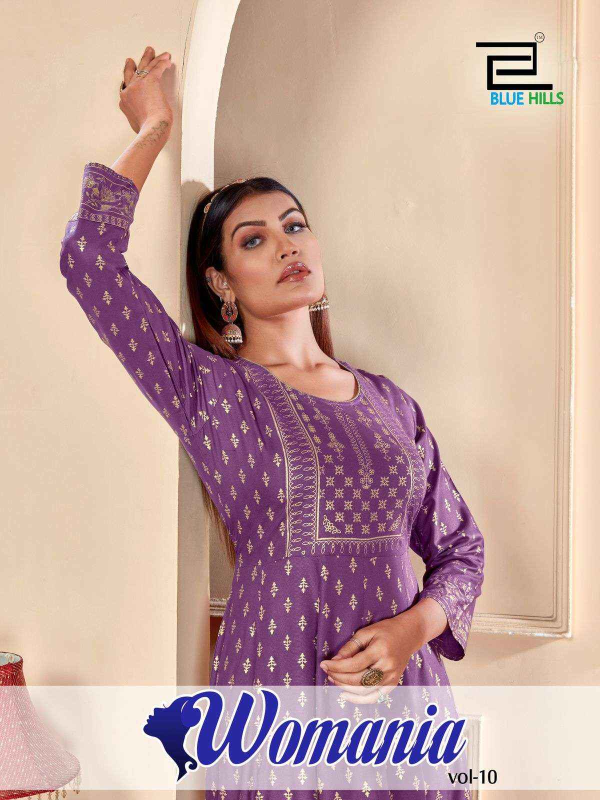 Blue Hills Womaniya Vol 10 Rayon Kurti 8 pcs Catalogue