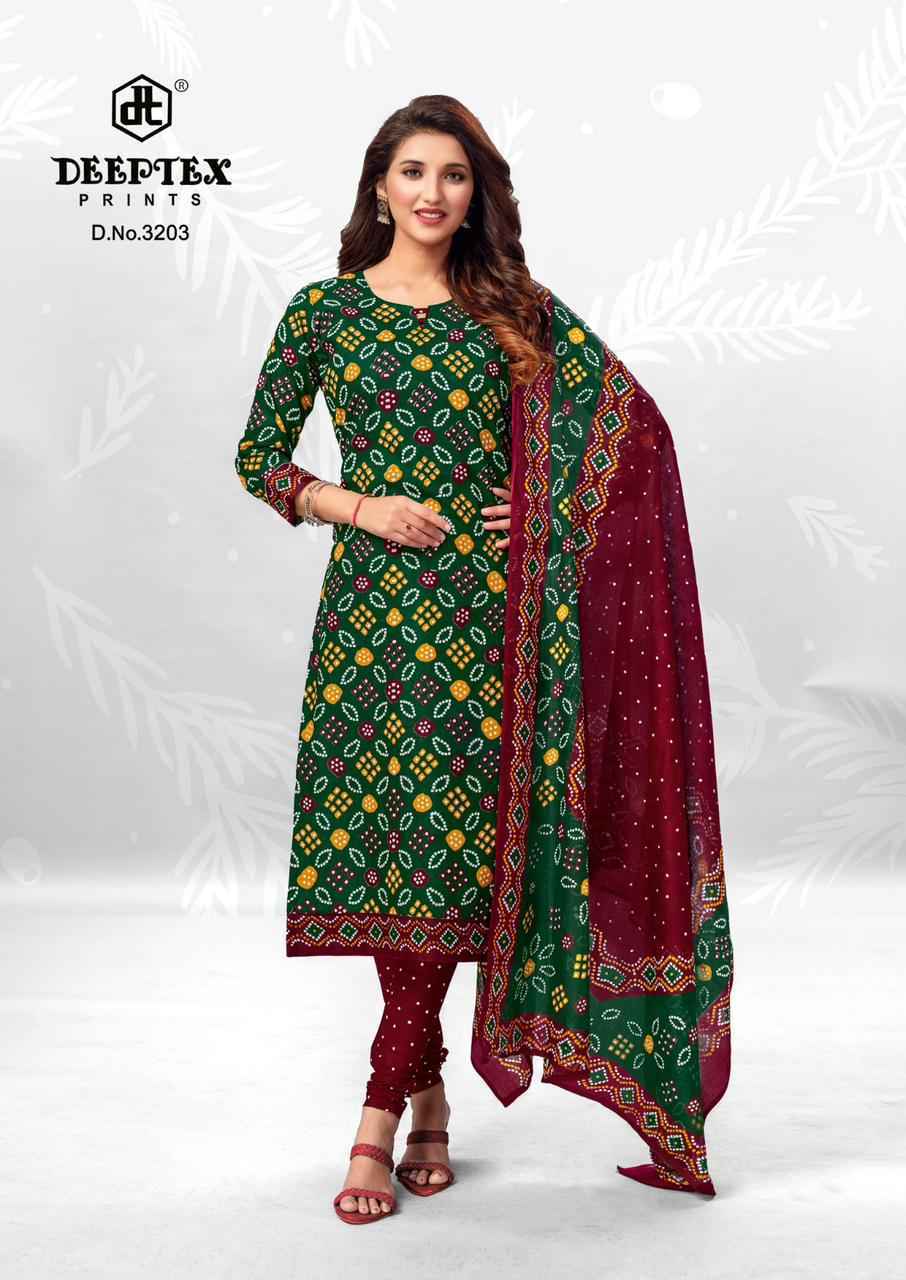 Deeptex Classic Chunari Vol-32 Bandhni Cotton Dress Material 10 pcs Catalogue