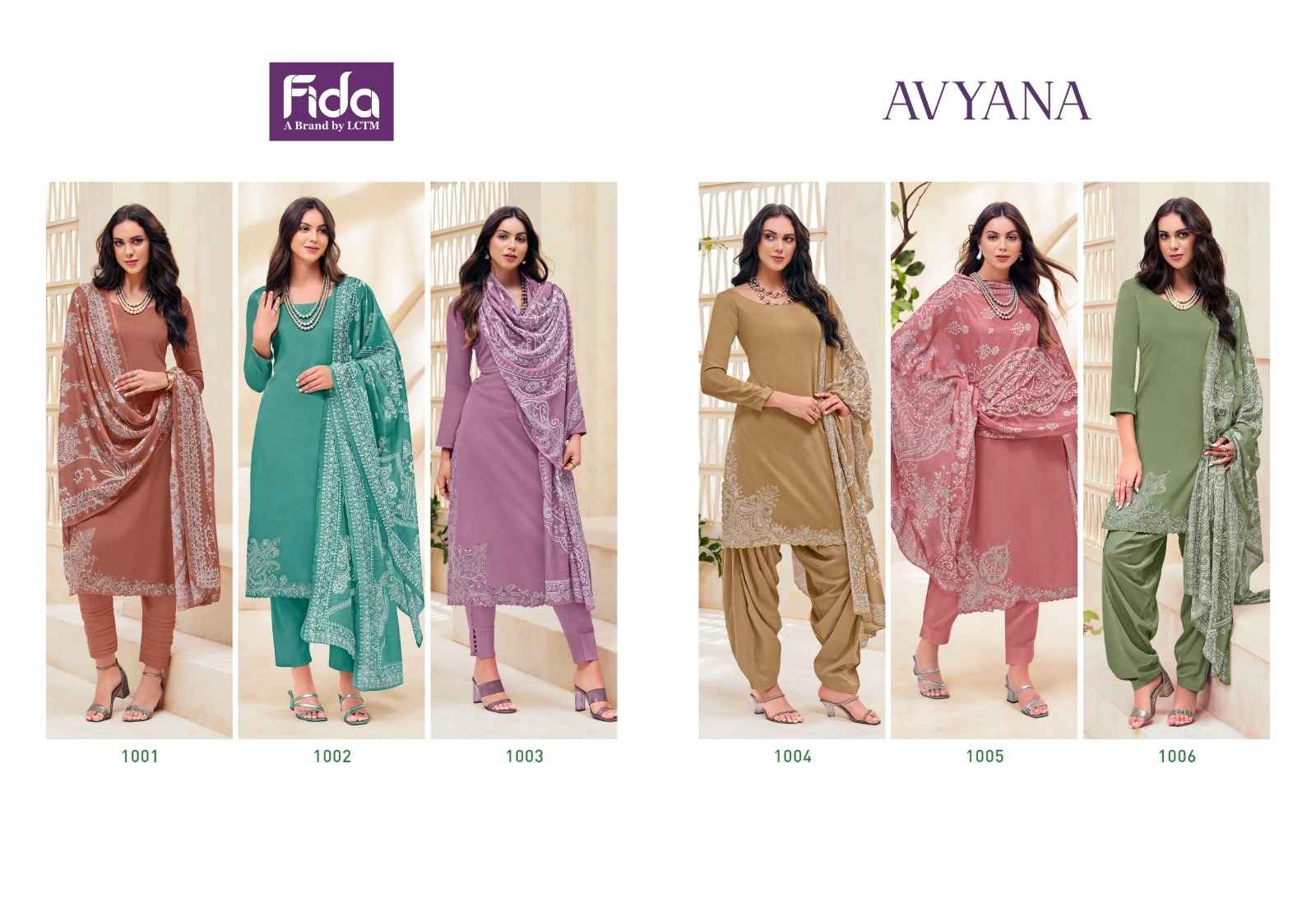 Fida Avyana Cotton Dress Material 6 pcs Catalogue