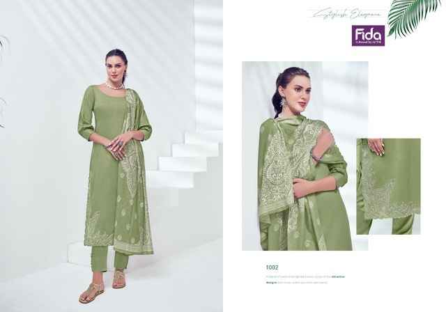 Fida Nyura Satin Cotton Dress Material 6 pcs Catalogue