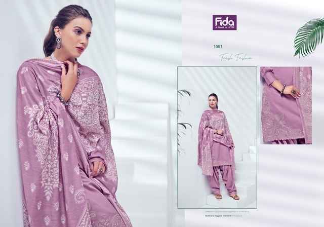 Fida Nyura Satin Cotton Dress Material 6 pcs Catalogue