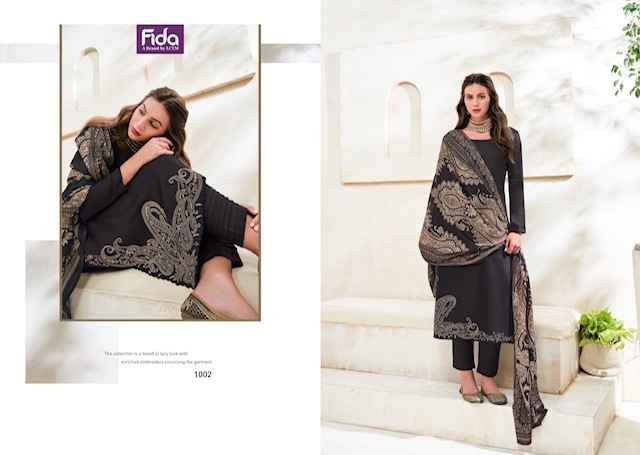 Fida Zahavi Satin Cotton Dress Material 6 pcs Catalogue