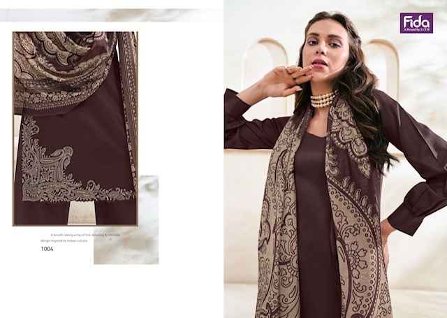 Fida Zahavi Satin Cotton Dress Material 6 pcs Catalogue