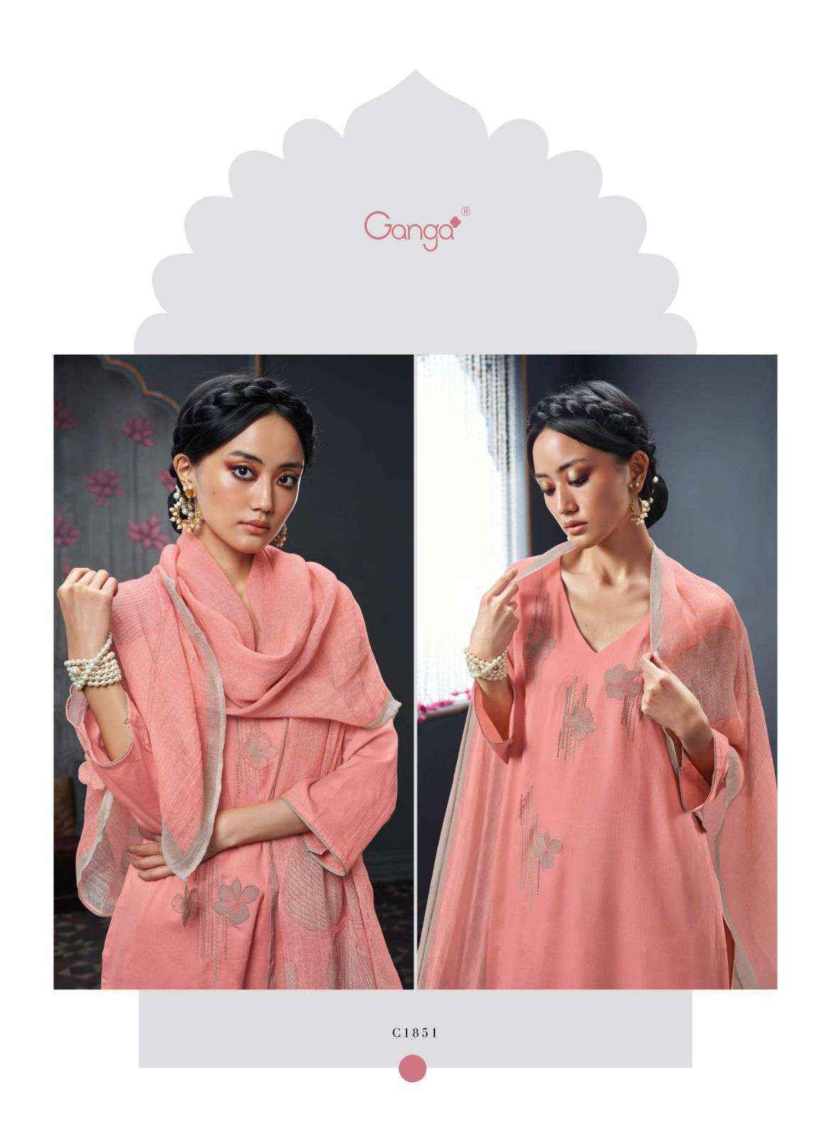 Ganga Fashion Nadine Cotton Dress Material 4 Pc Catalog