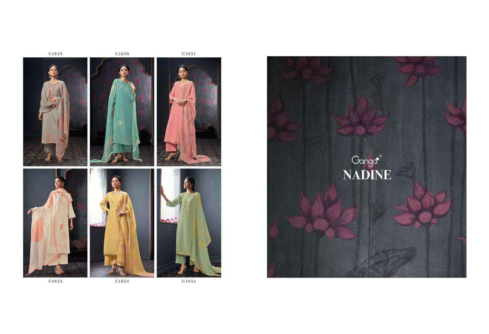 Ganga Fashion Nadine Cotton Dress Material 4 Pc Catalog