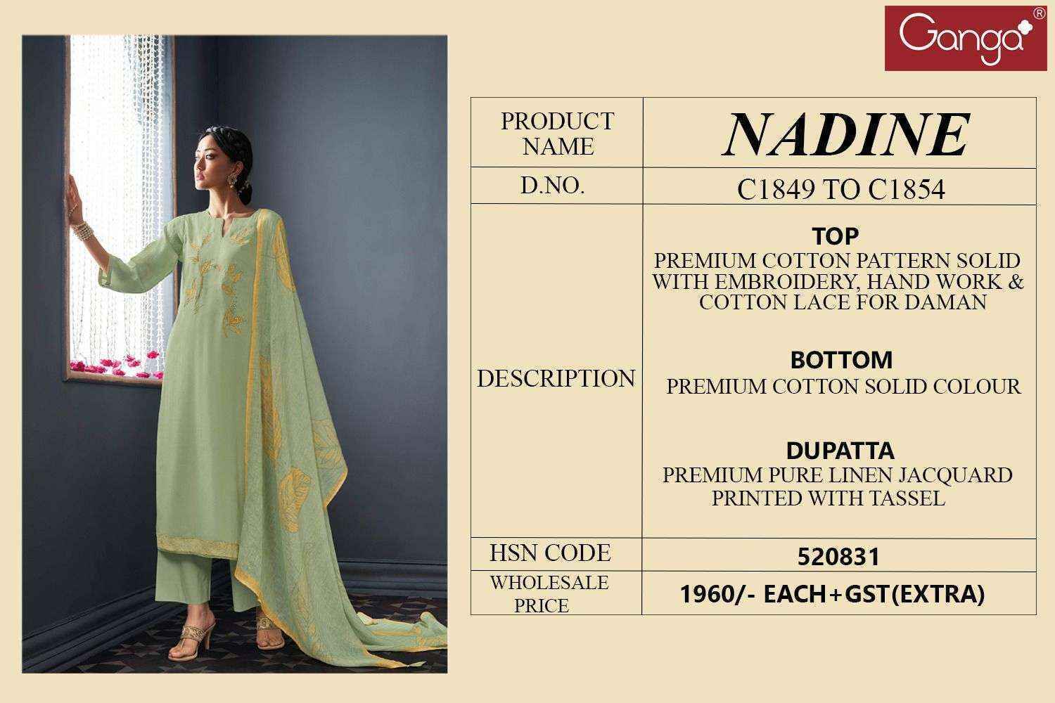 Ganga Fashion Nadine Cotton Dress Material 4 Pc Catalog