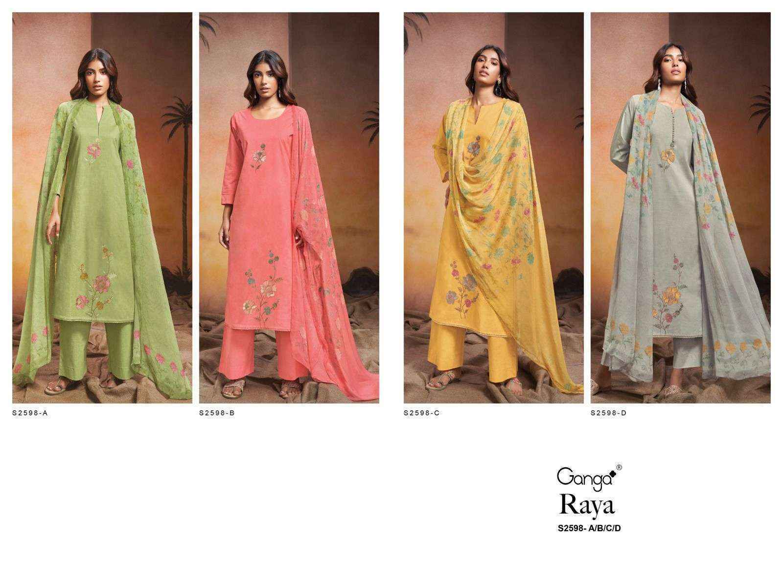 Ganga Fashion Raya 2598 Cotton Dress Material 4 pcs catalog 