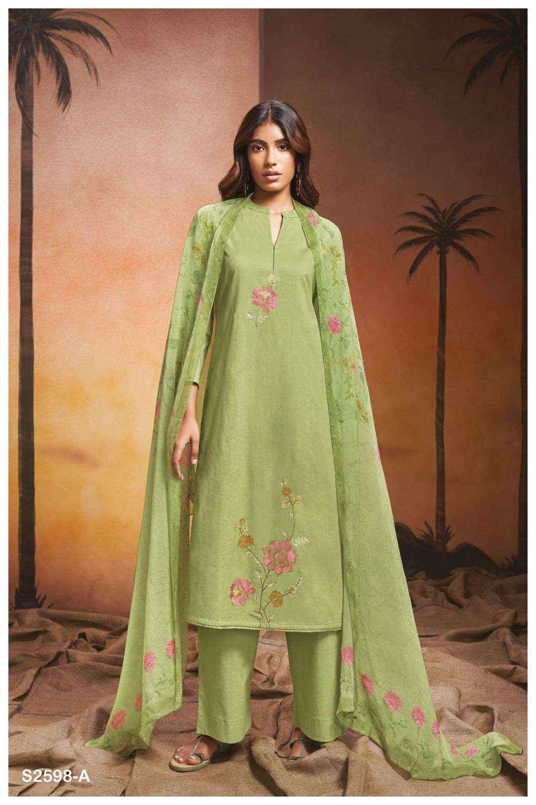 Ganga Fashion Raya 2598 Cotton Dress Material 4 pcs catalog 