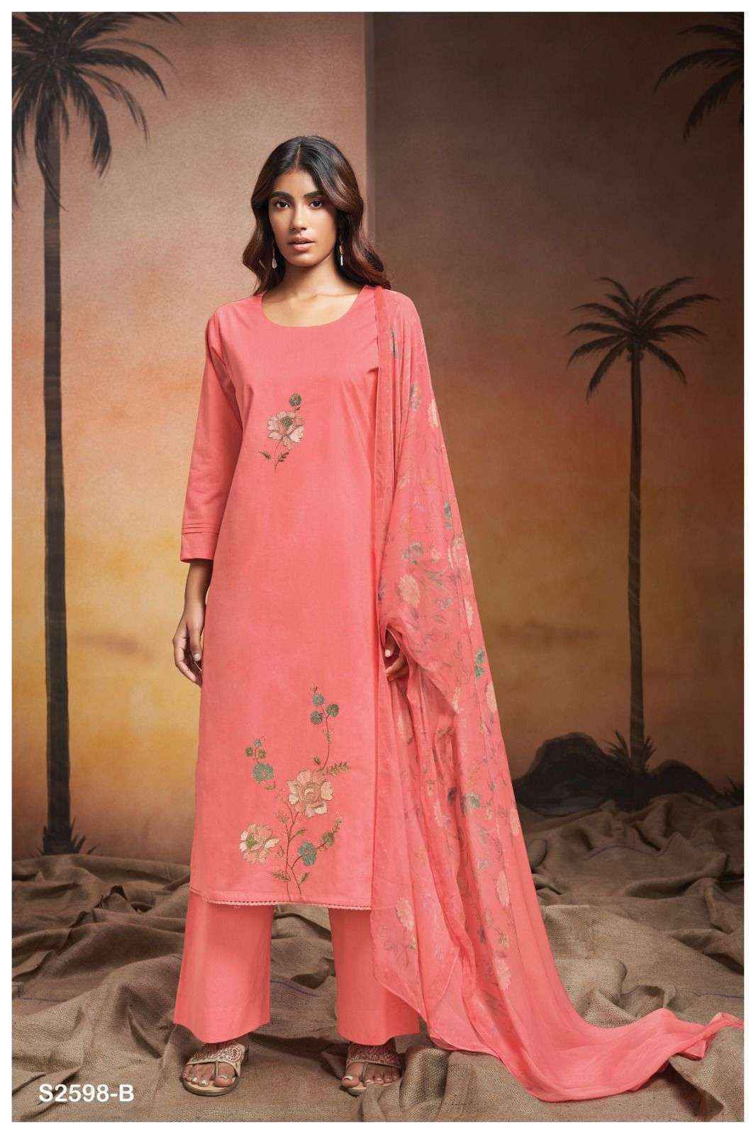 Ganga Fashion Raya 2598 Cotton Dress Material 4 pcs catalog 