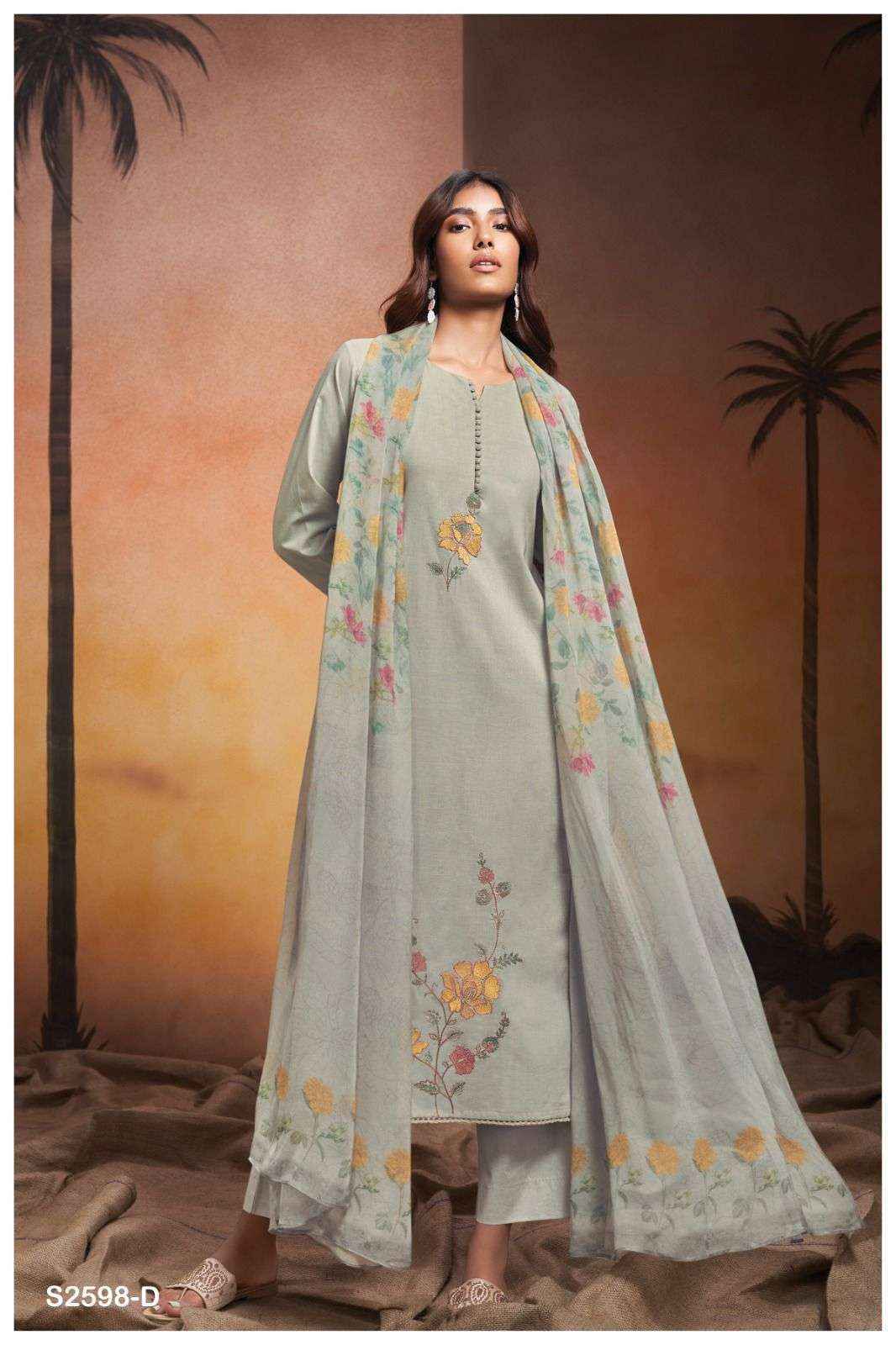 Ganga Fashion Raya 2598 Cotton Dress Material 4 pcs catalog 